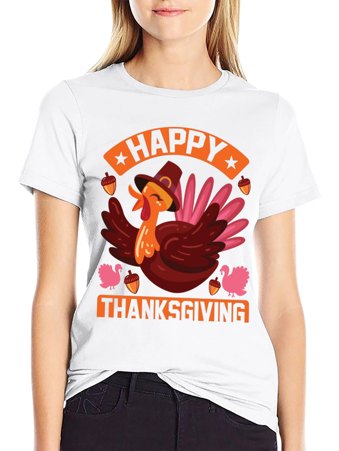 Happy Thanksgiving Turkey Graphic Tee