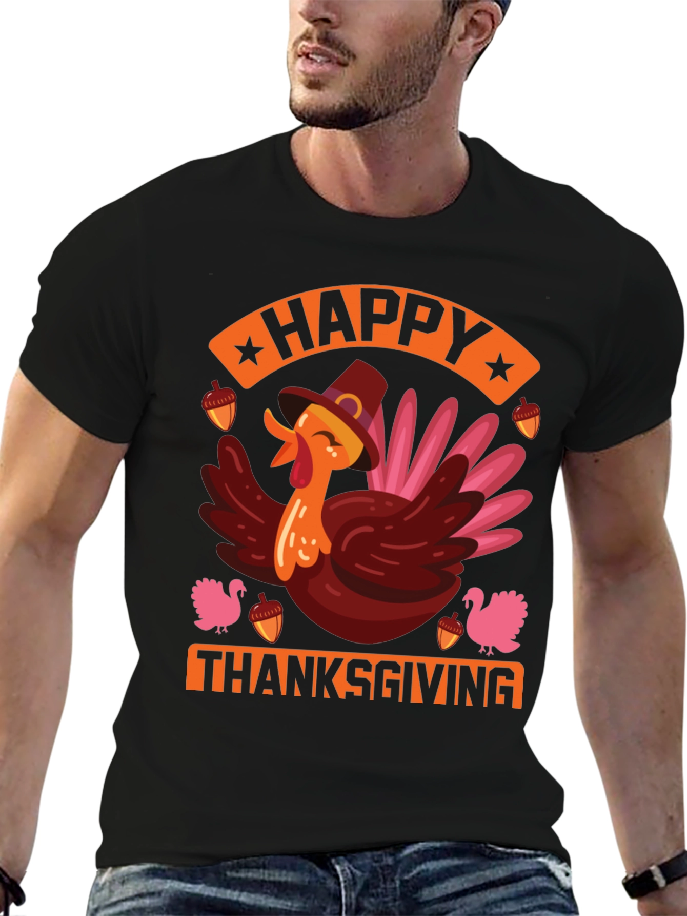 Happy Thanksgiving Turkey Graphic Tee