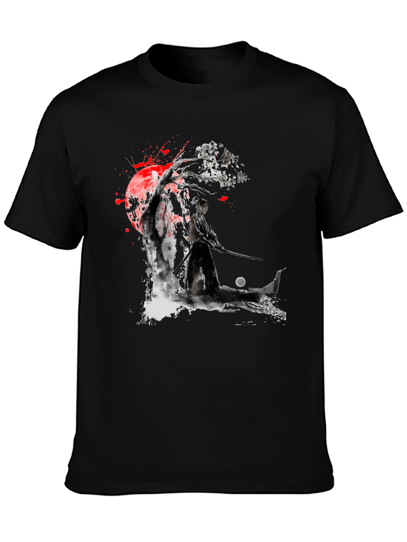 Samurai Warrior Graphic Black T-Shirt