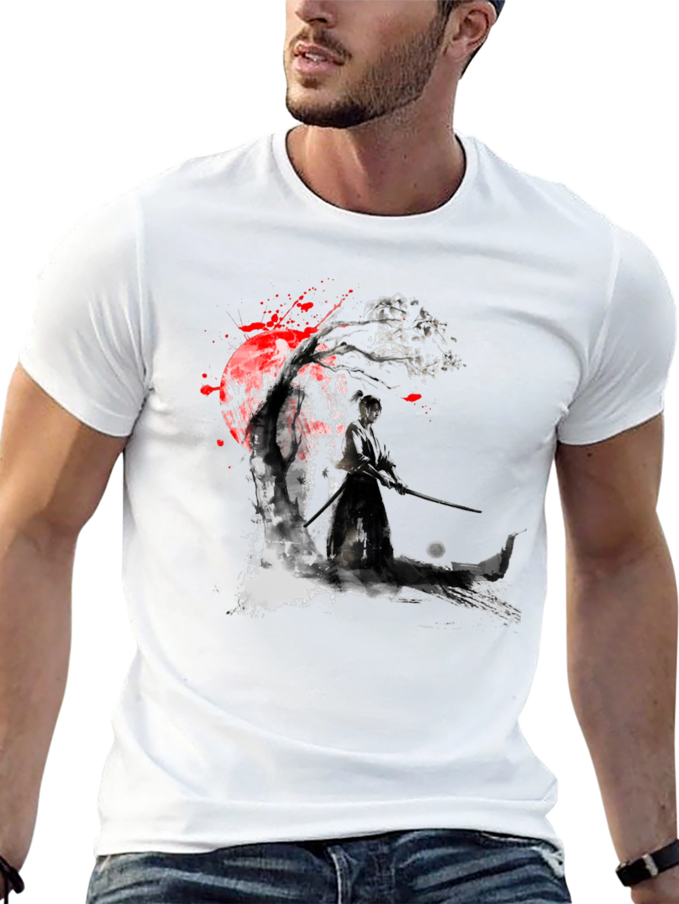 Samurai Warrior Graphic Black T-Shirt
