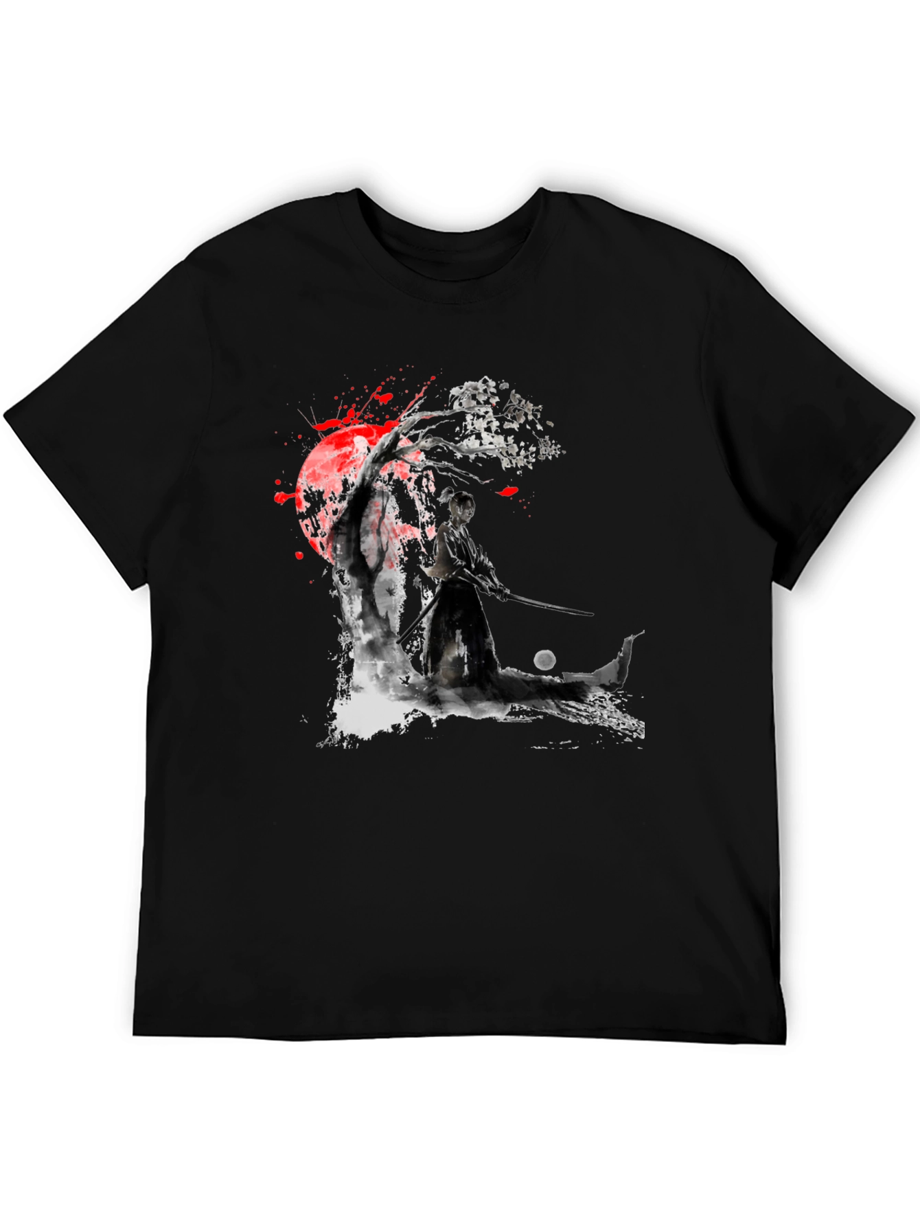 Samurai Warrior Graphic Black T-Shirt