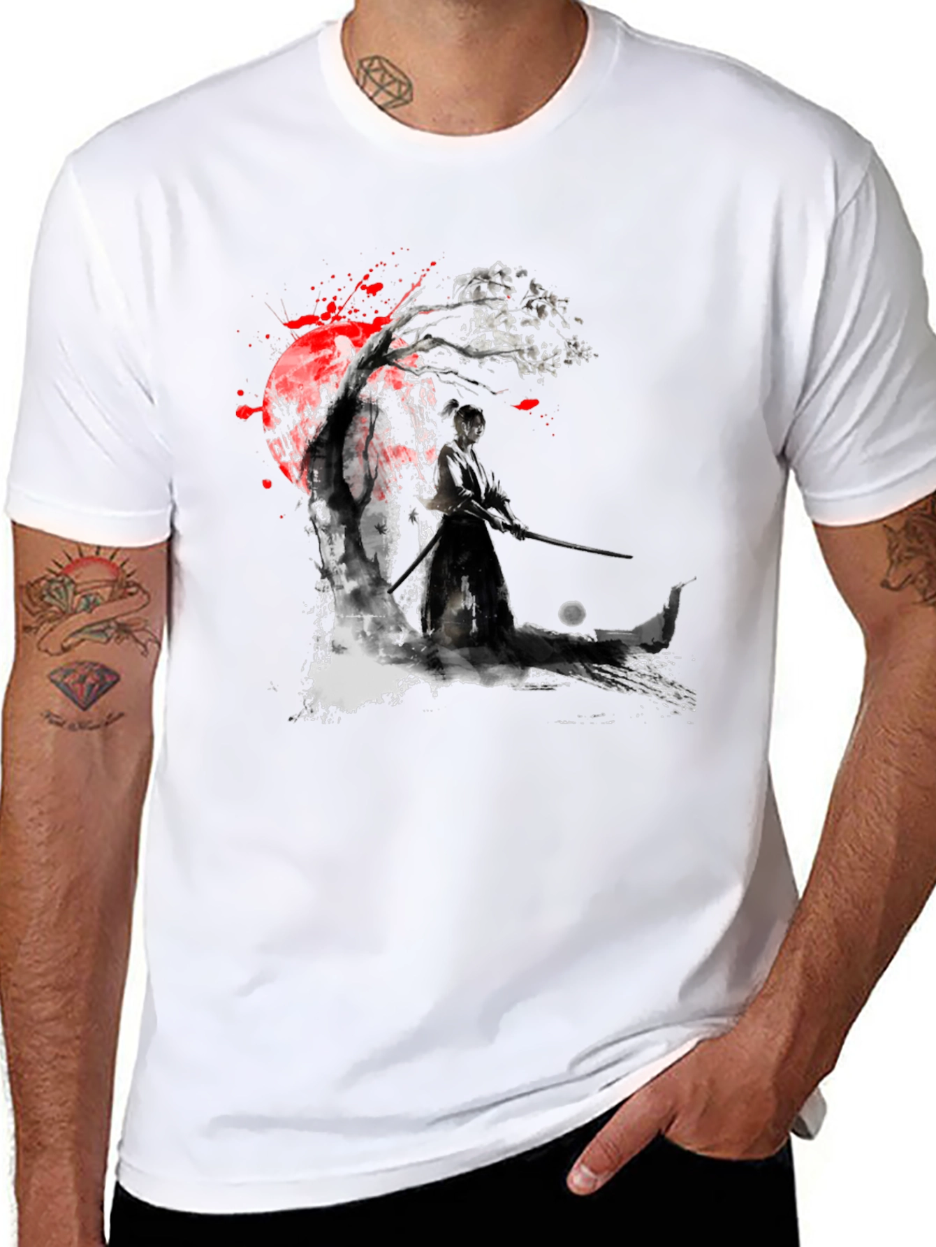 Samurai Warrior Graphic Black T-Shirt