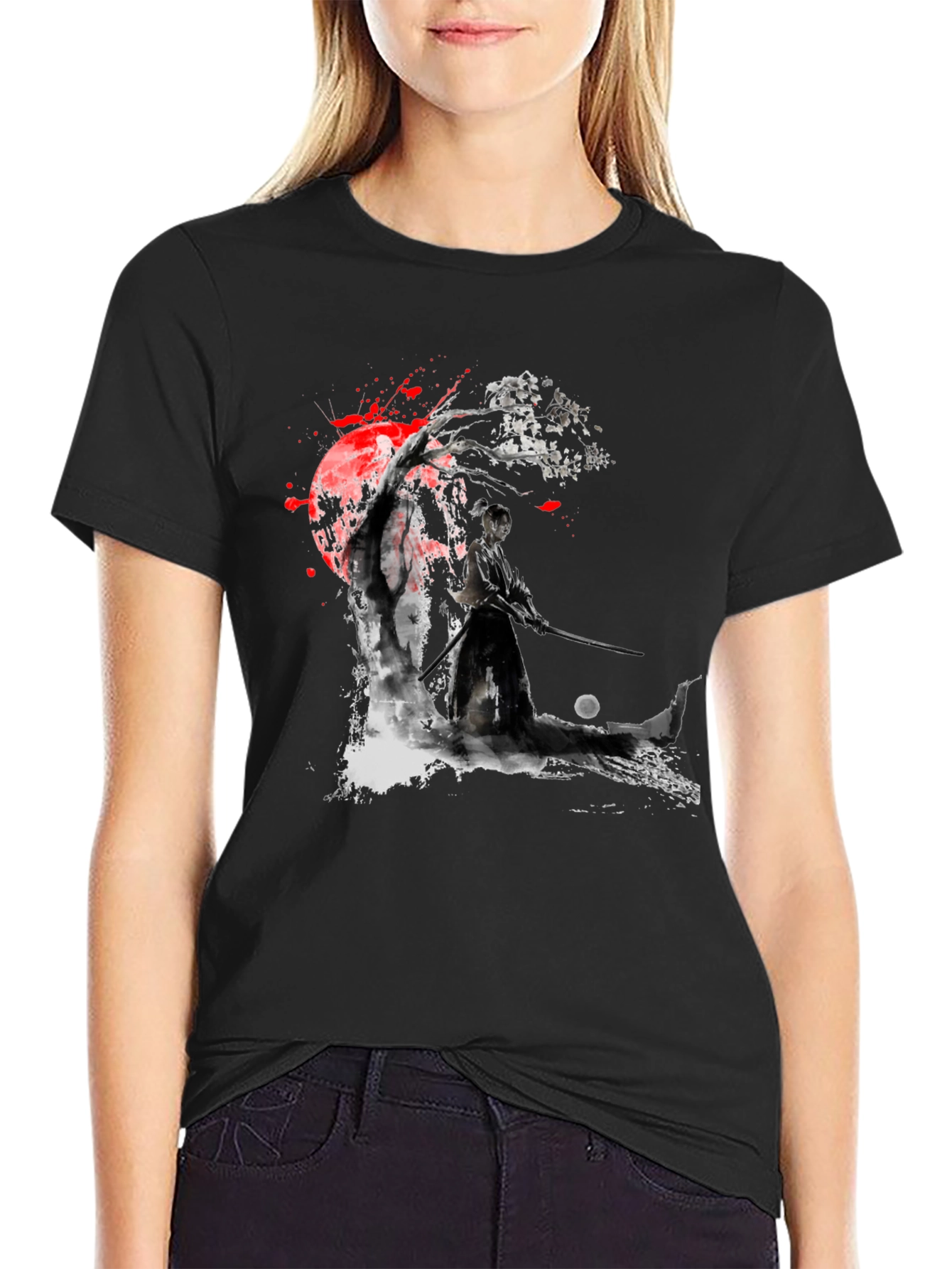 Samurai Warrior Graphic Black T-Shirt