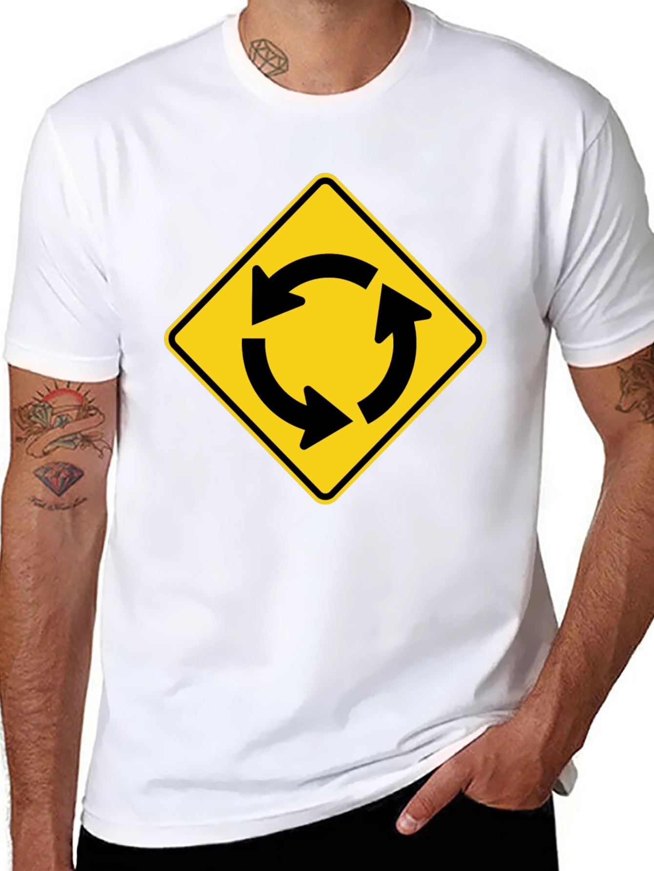 Roundabout Sign Graphic T-Shirt