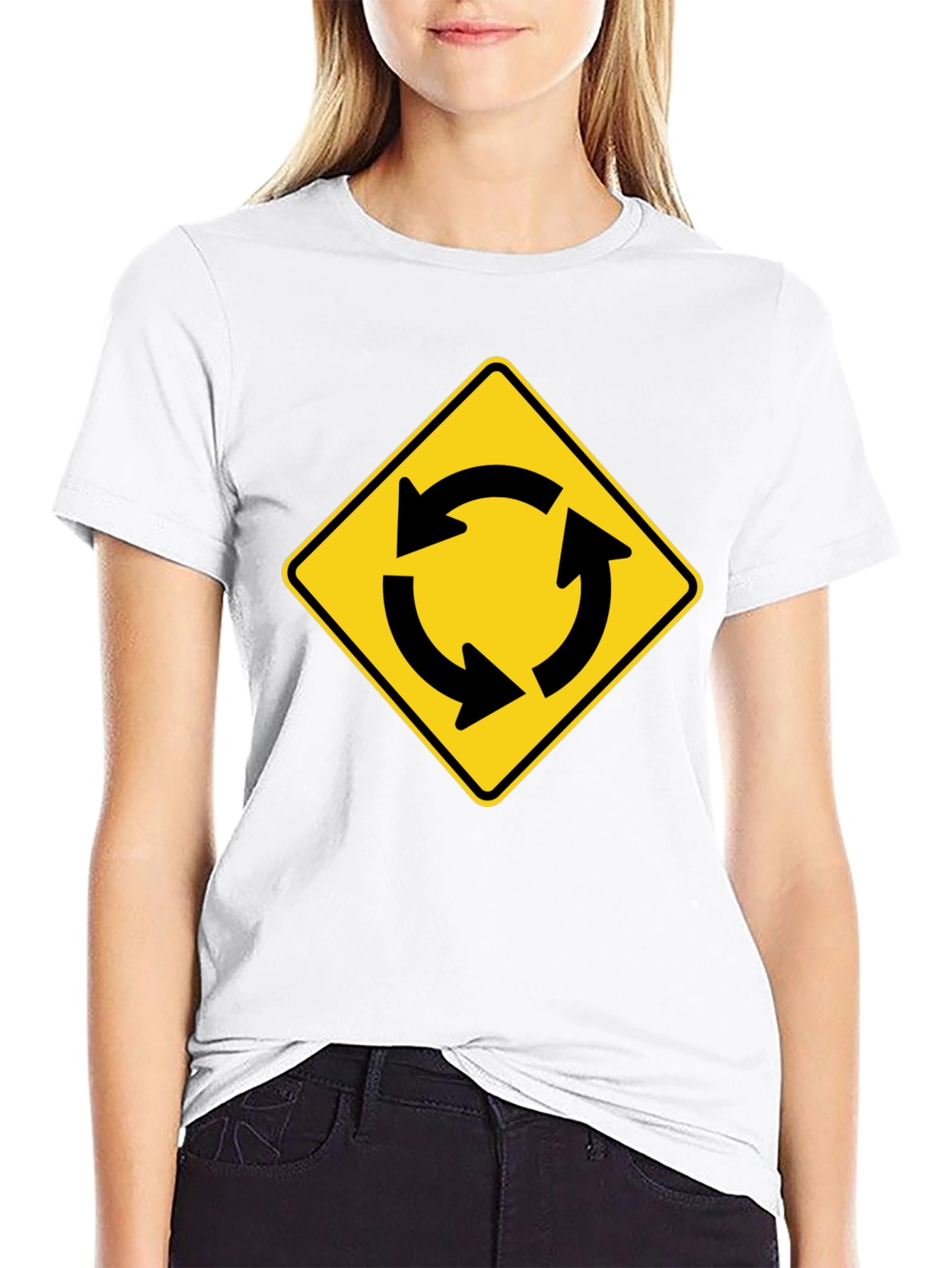 Roundabout Sign Graphic T-Shirt