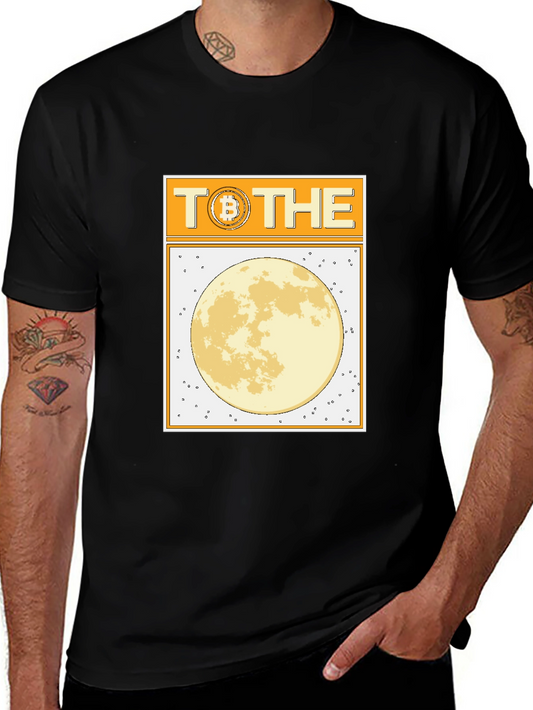 Bitcoin to the Moon Black T-Shirt