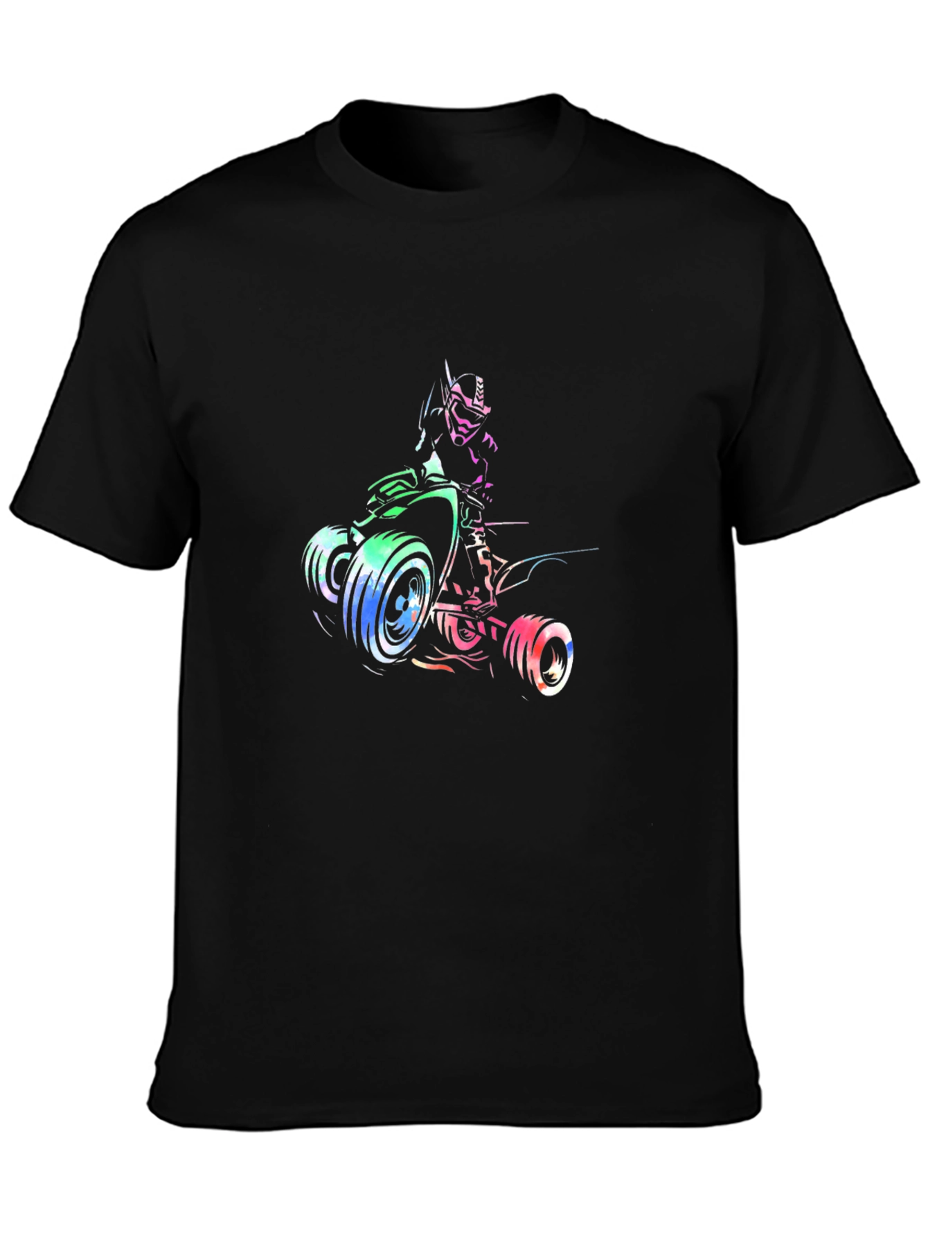 ATV Rider Graphic Tee - Black Cotton T-Shirt