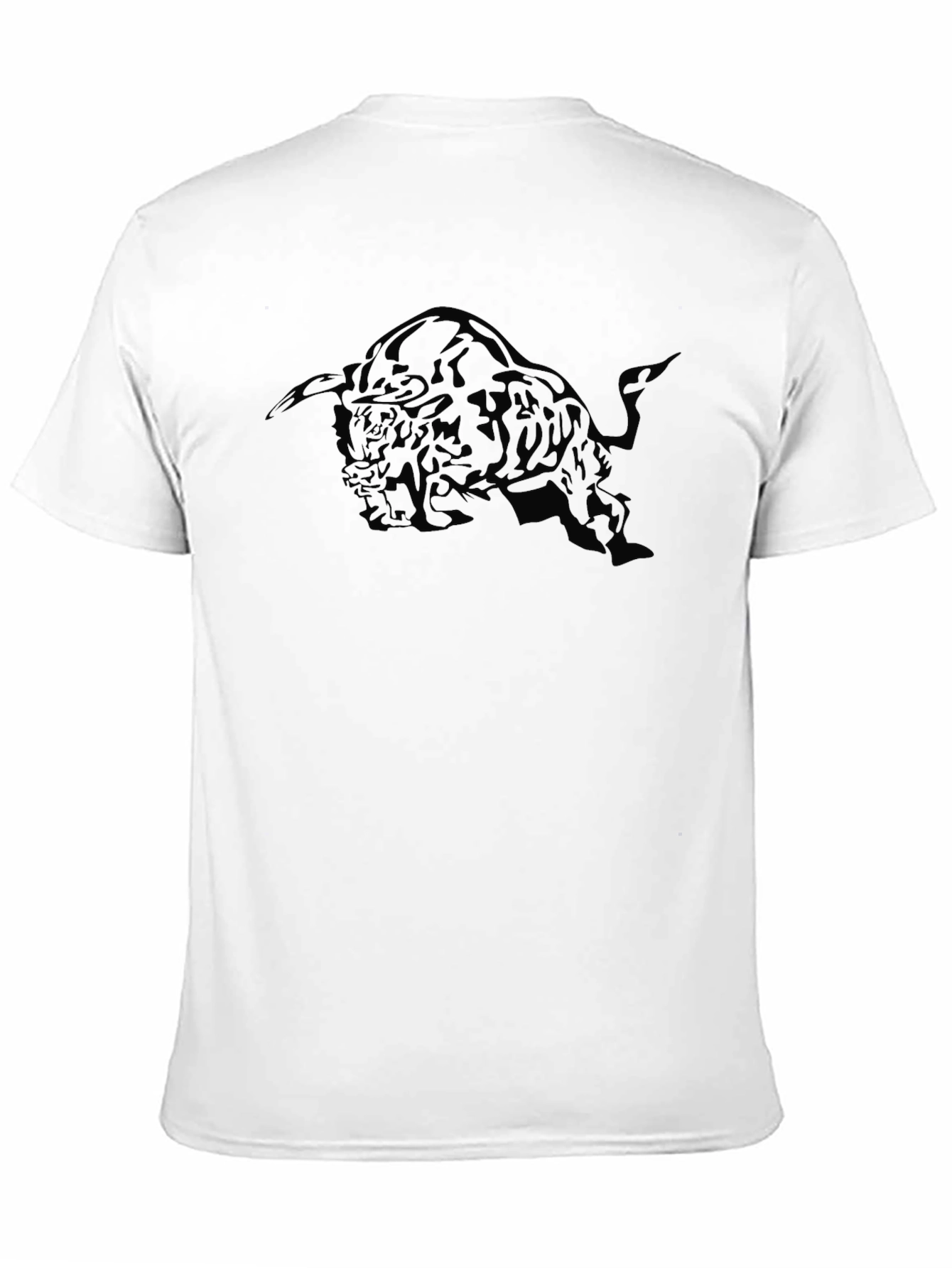 Mens Black Graphic Tee - Charging Bull Design