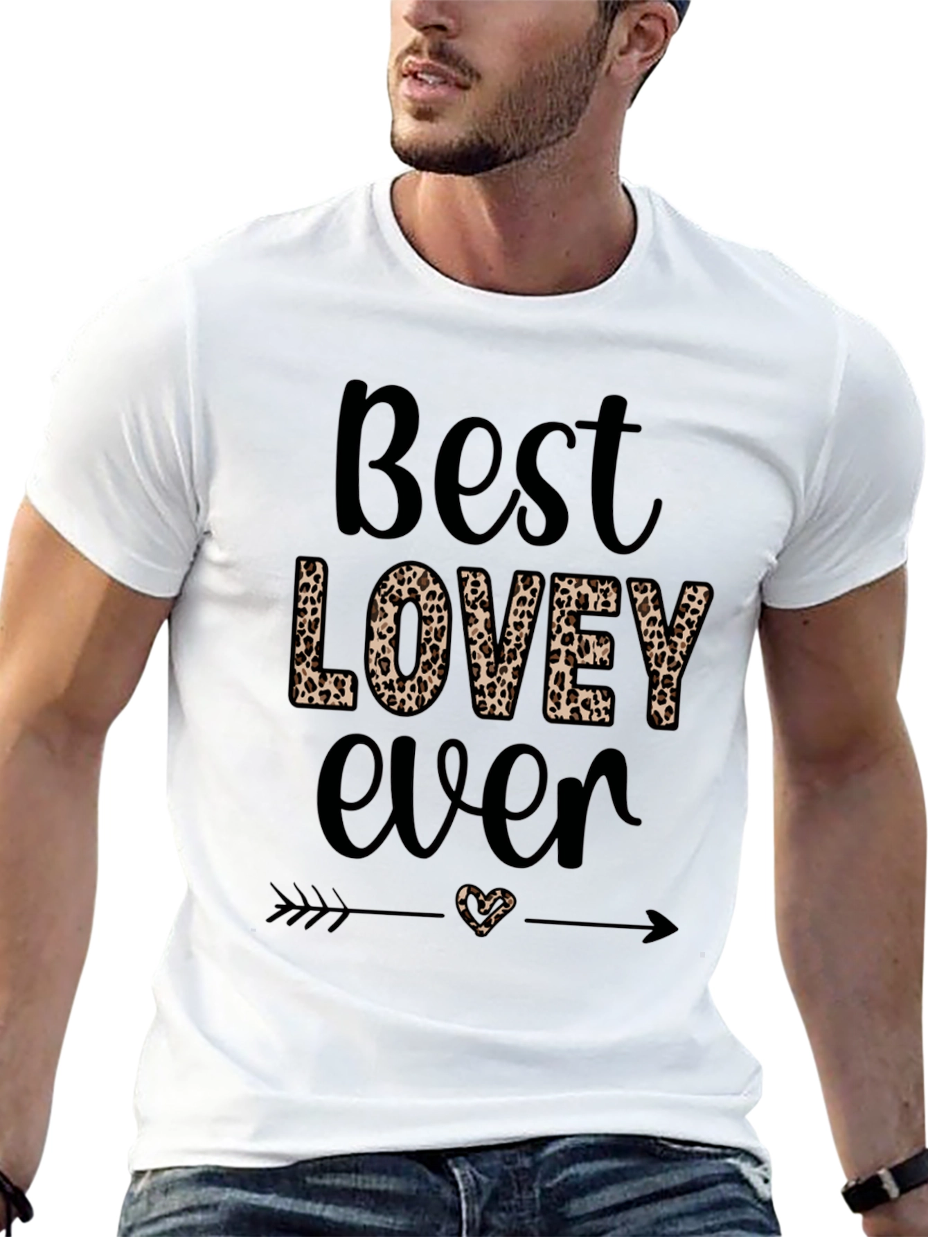 Best LOVEy Ever Leopard Print Graphic Tee