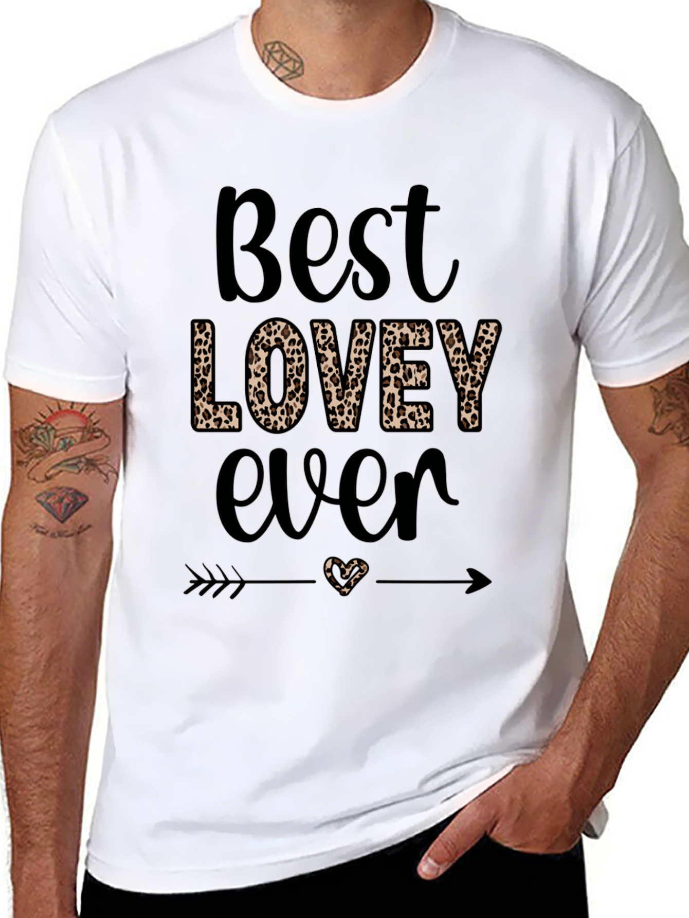 Best LOVEy Ever Leopard Print Graphic Tee