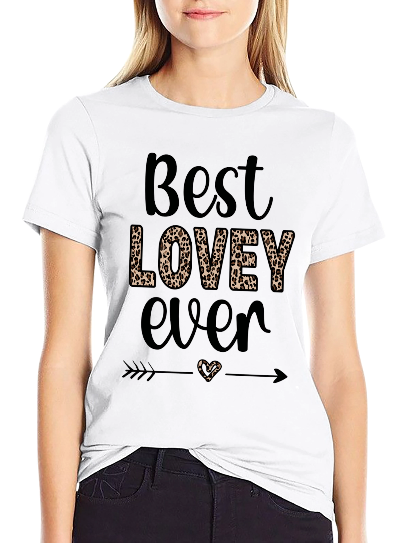 Best LOVEy Ever Leopard Print Graphic Tee