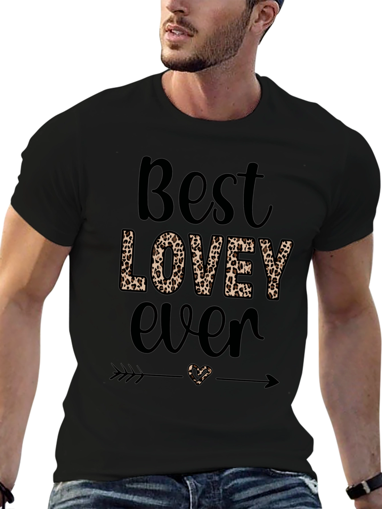 Best LOVEy Ever Leopard Print Graphic Tee