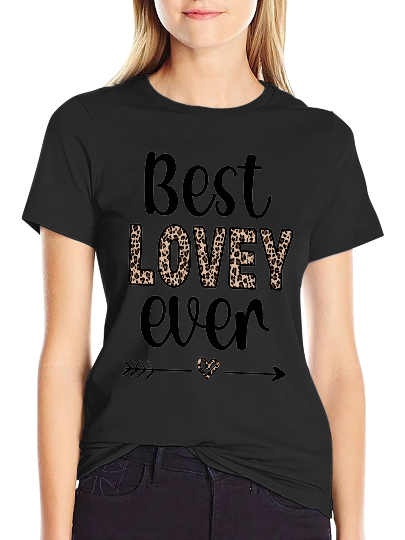 Best LOVEy Ever Leopard Print Graphic Tee