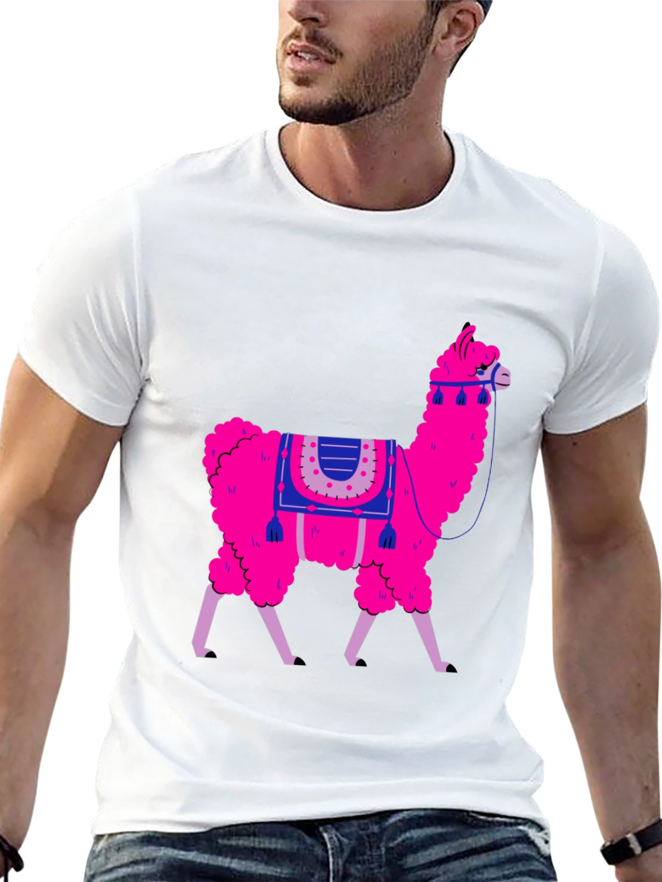 Llama Graphic Tee - Fun Animal Print Shirt