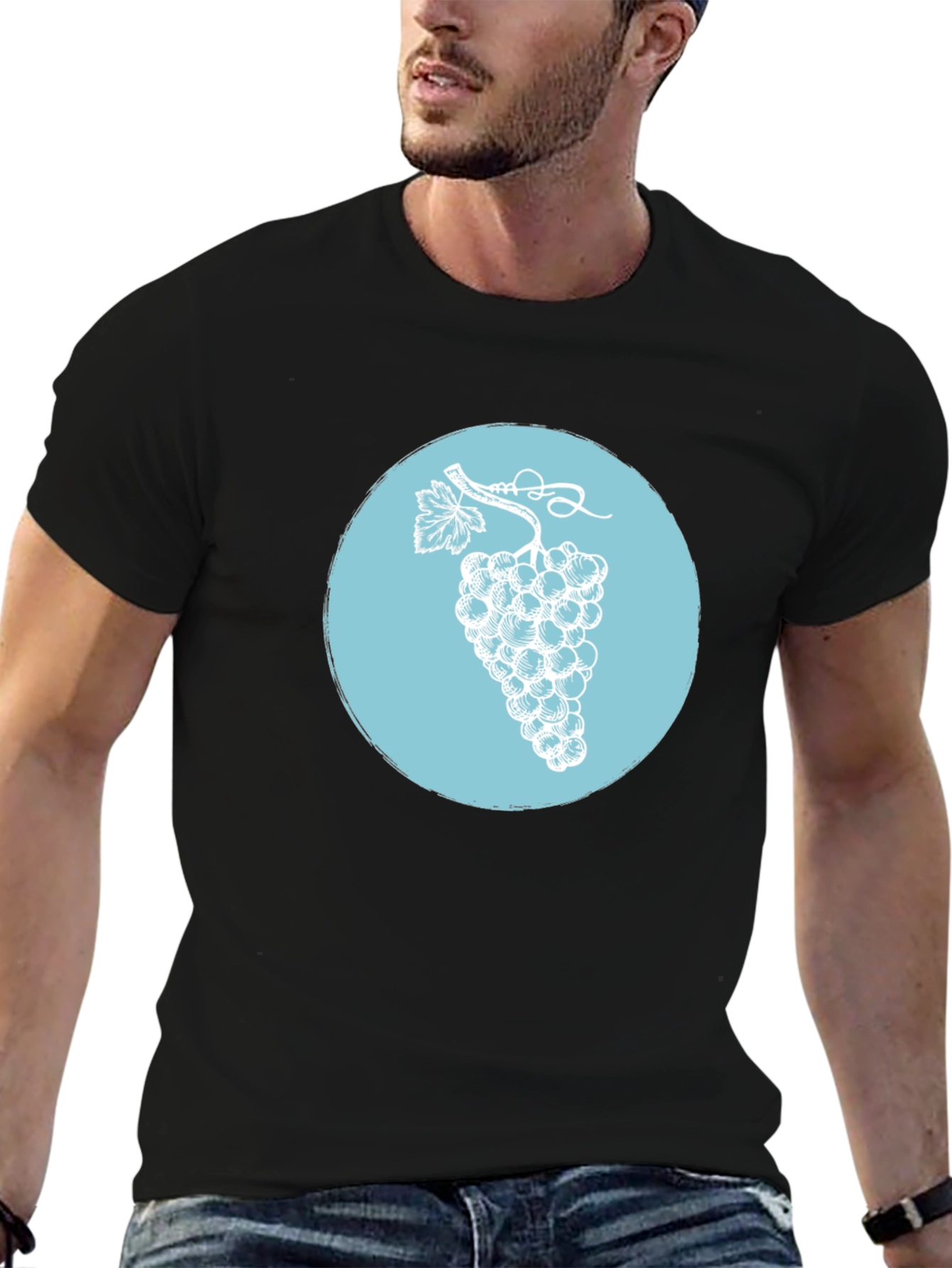 Grapes Graphic T-Shirt - Black Casual Tee