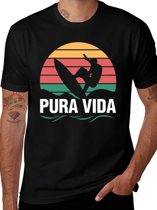 Pura Vida Surfer T-Shirt - Black Tee