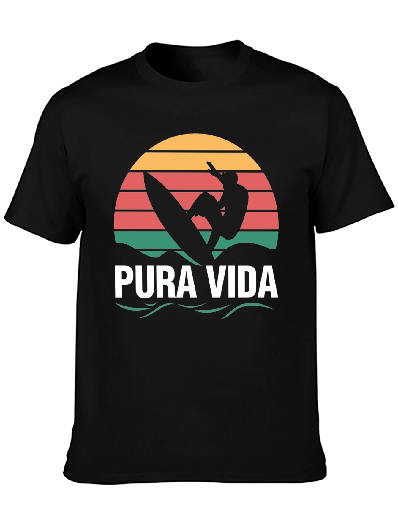 Pura Vida Surfer T-Shirt - Black Tee