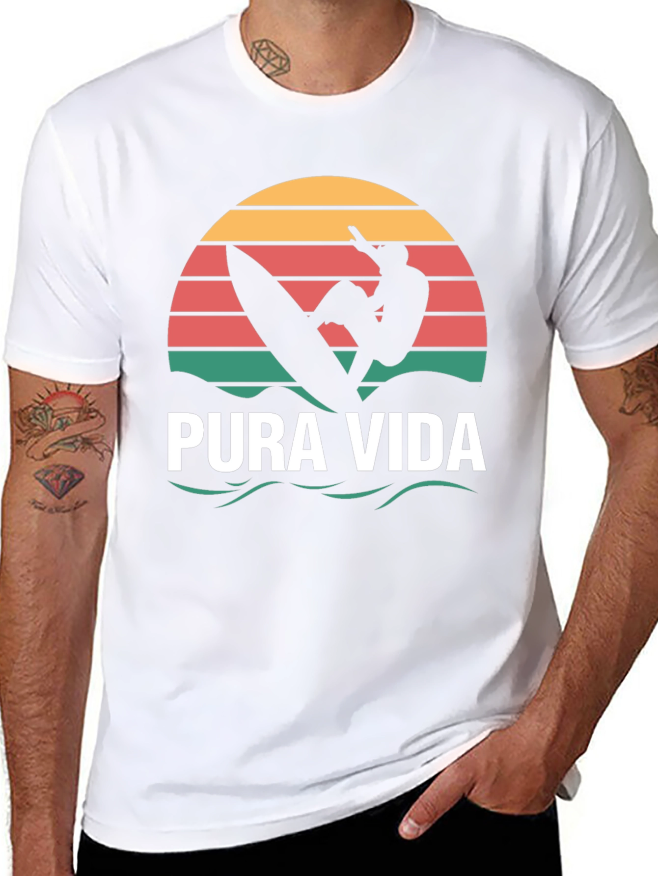 Pura Vida Surfer T-Shirt - Black Tee