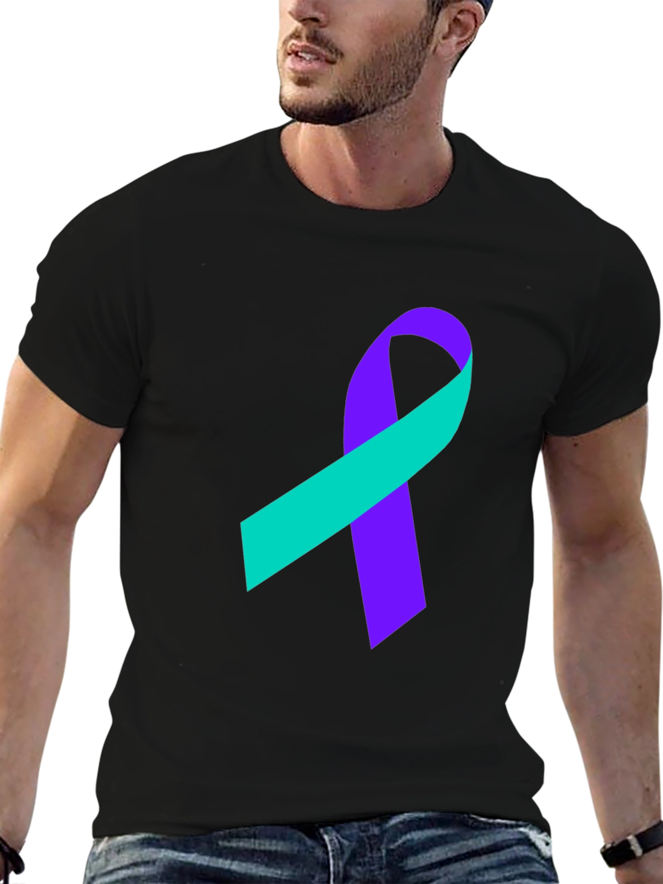 Awareness Ribbon Graphic Tee - Black T-Shirt