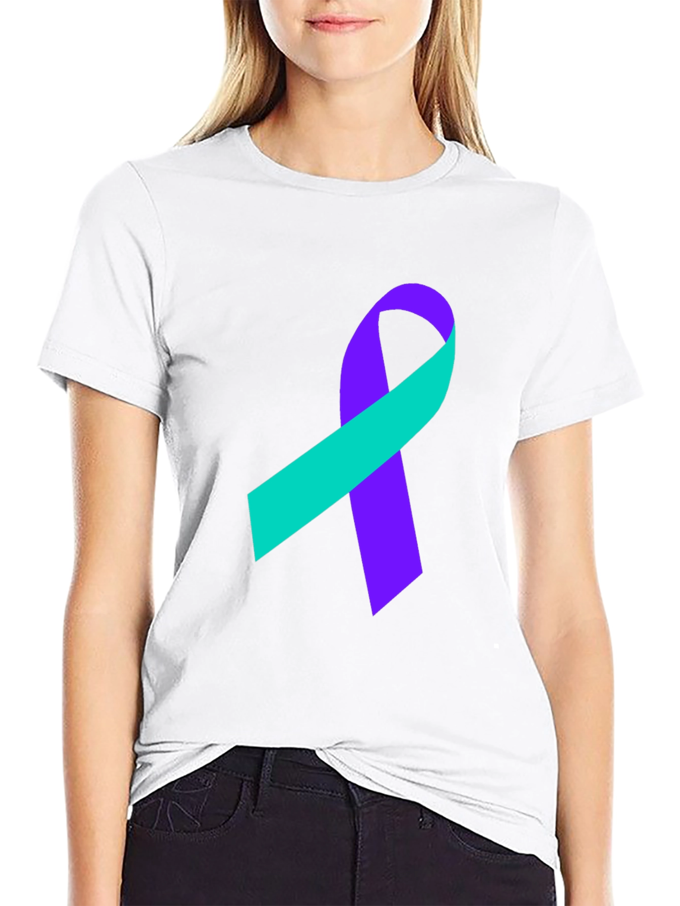 Awareness Ribbon Graphic Tee - Black T-Shirt