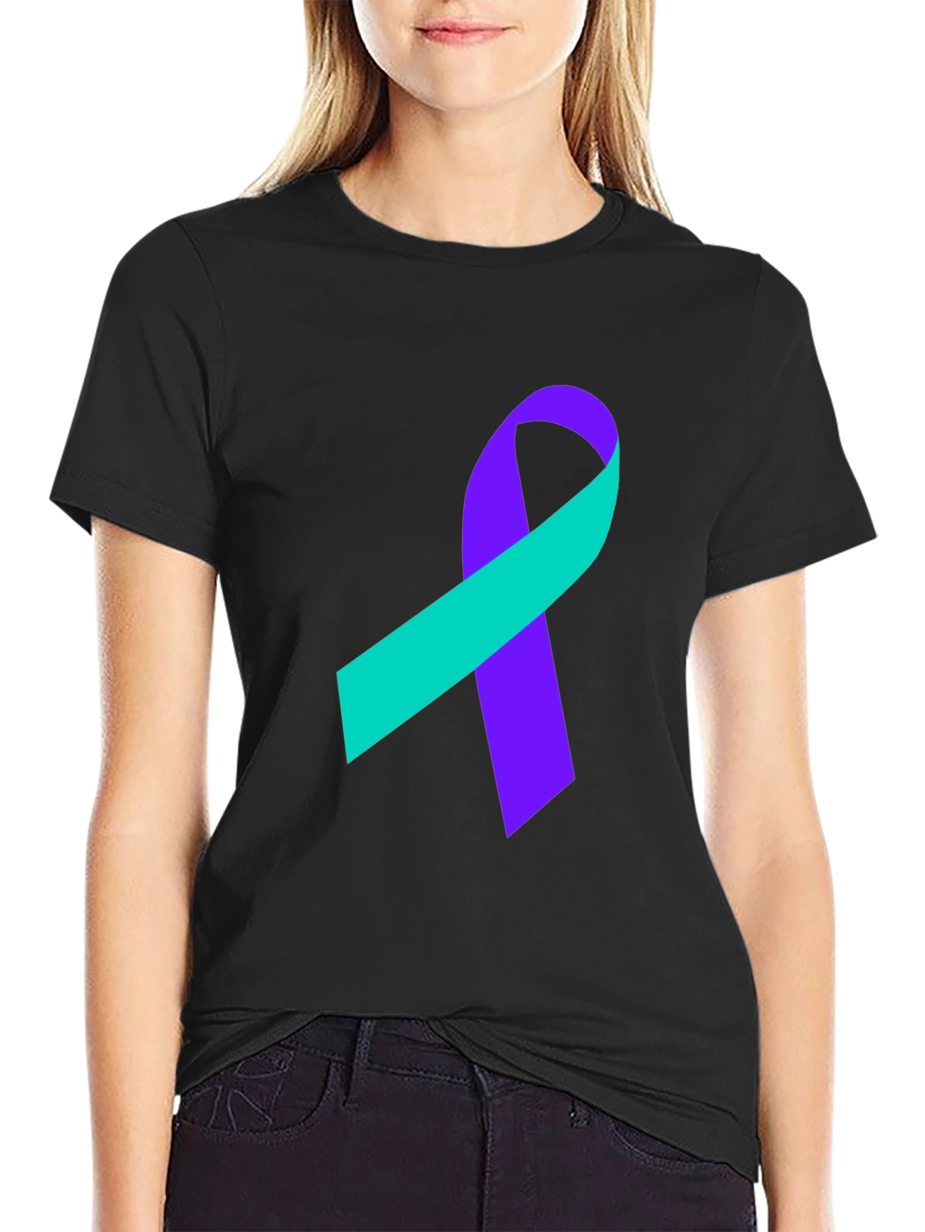 Awareness Ribbon Graphic Tee - Black T-Shirt