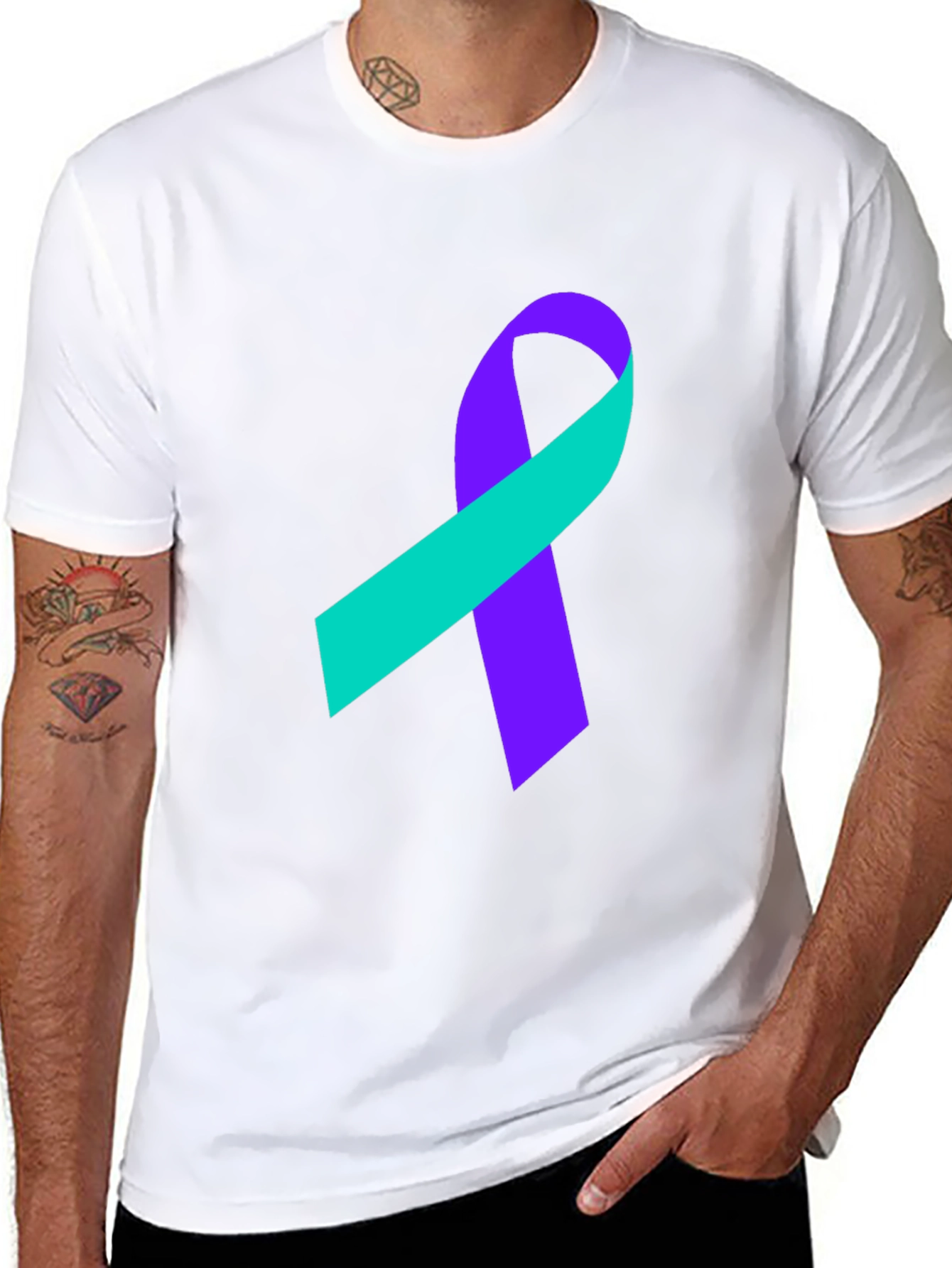 Awareness Ribbon Graphic Tee - Black T-Shirt