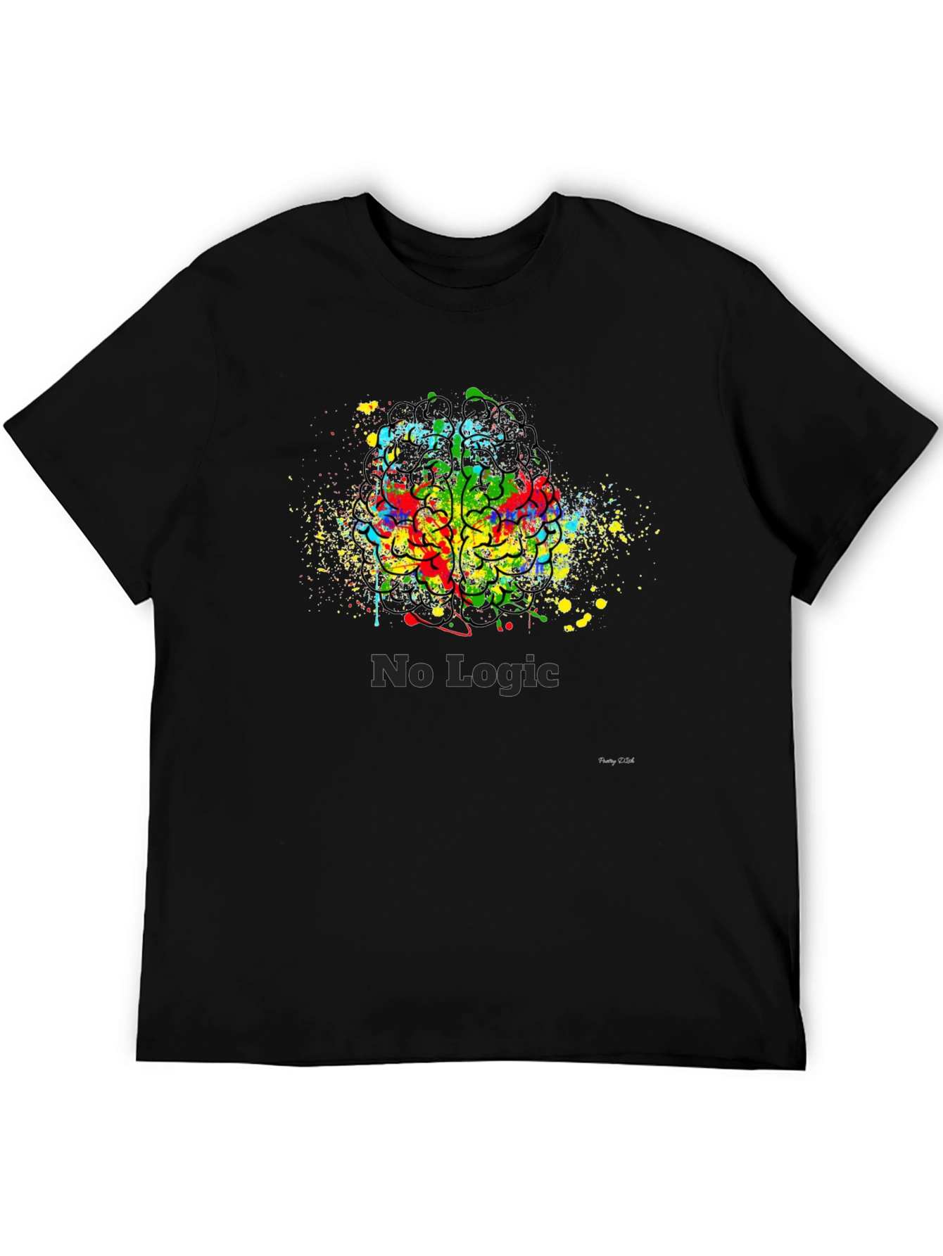 No Logic Brain Splatter Graphic T-Shirt