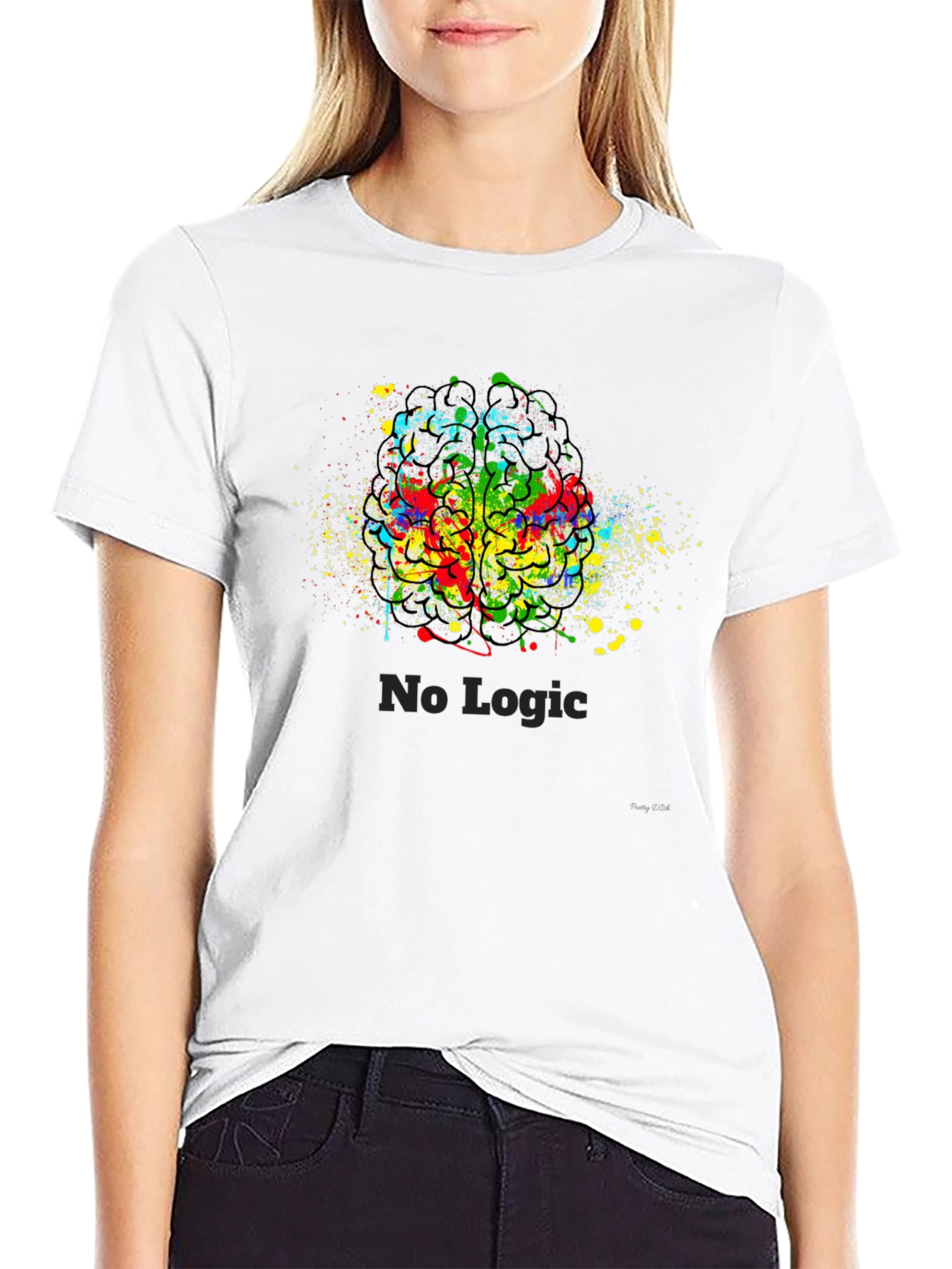 No Logic Brain Splatter Graphic T-Shirt