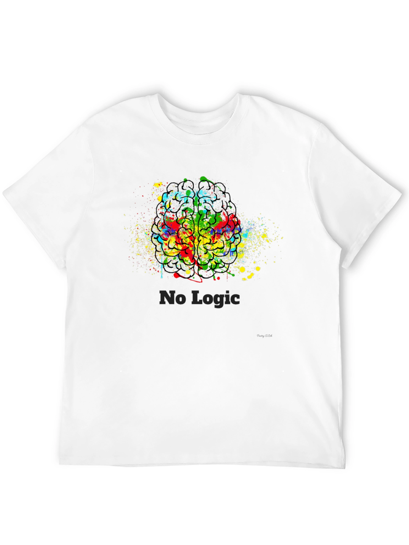No Logic Brain Splatter Graphic T-Shirt