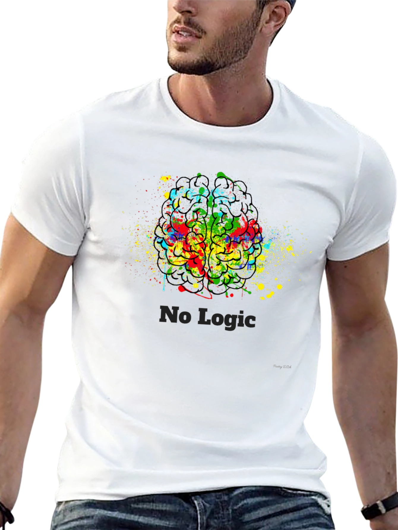 No Logic Brain Splatter Graphic T-Shirt