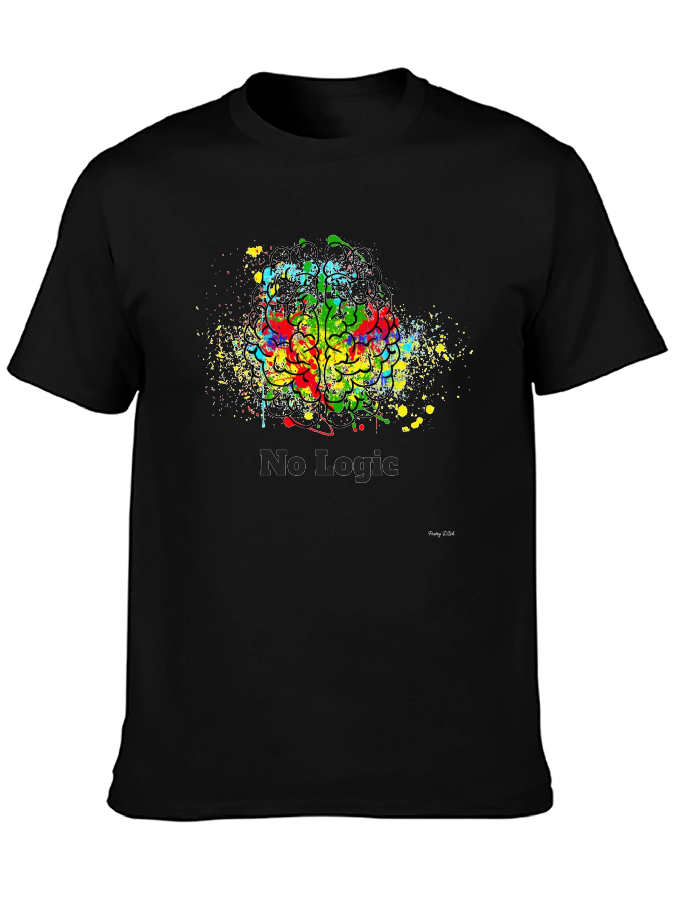 No Logic Brain Splatter Graphic T-Shirt