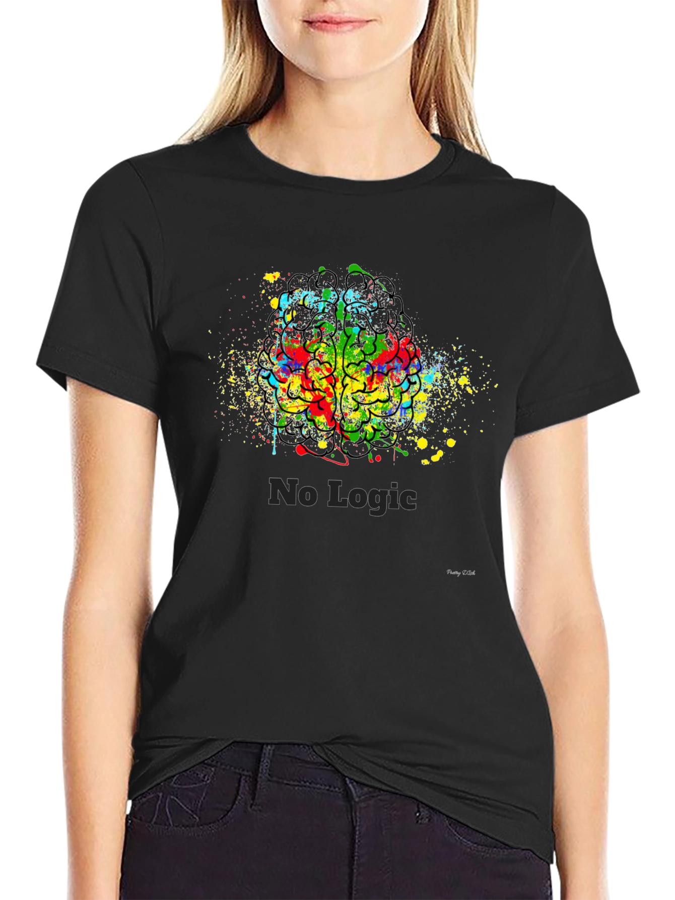 No Logic Brain Splatter Graphic T-Shirt