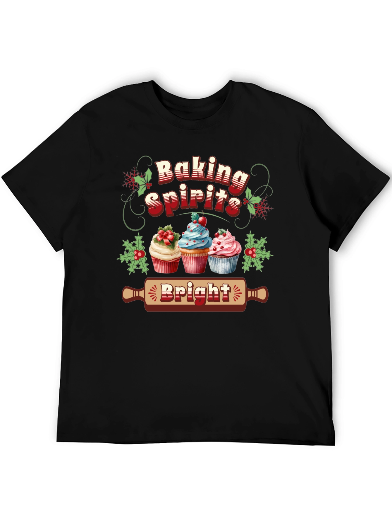 Baking Spirits Bright Christmas Graphic Tee
