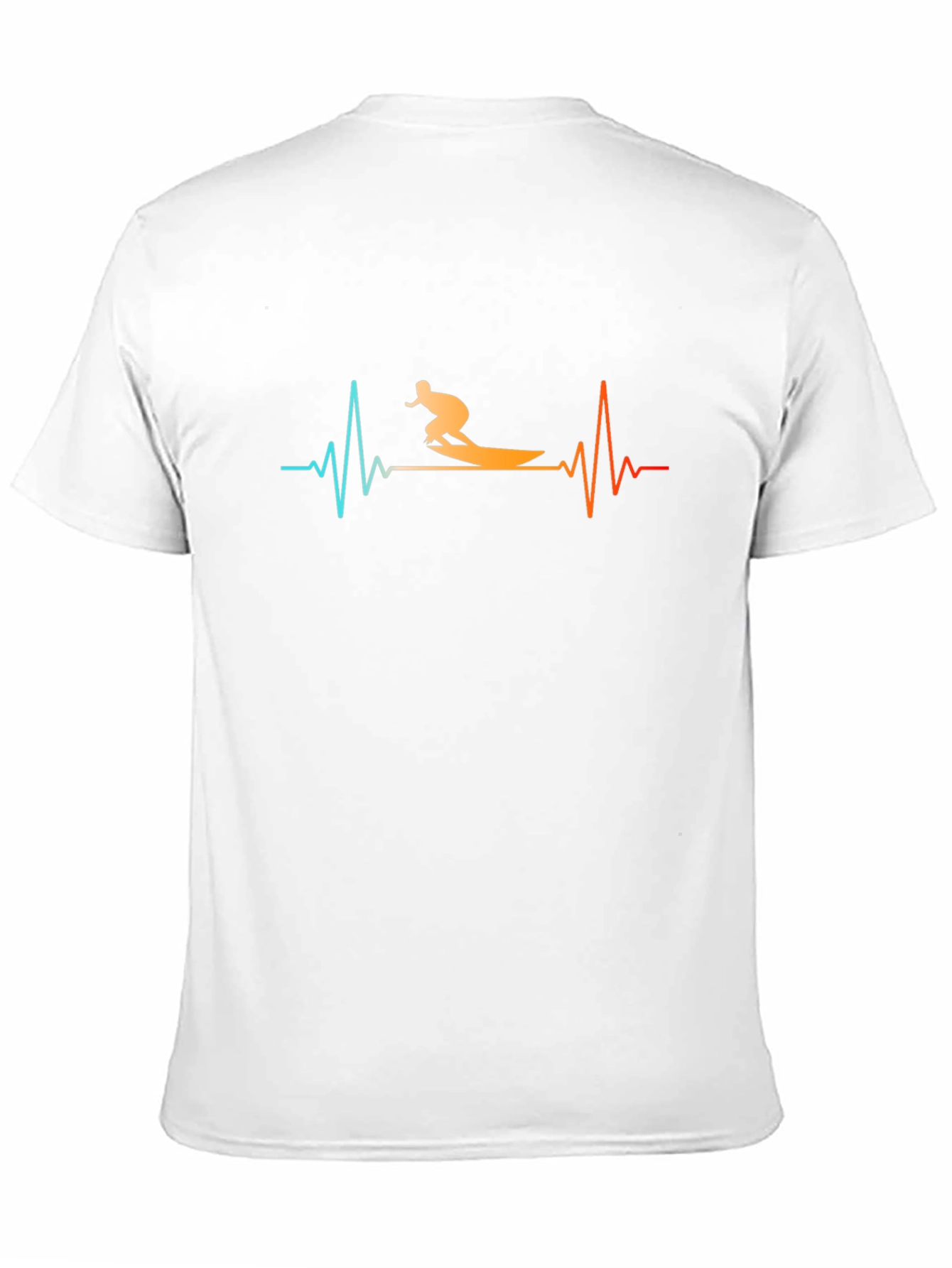 Surfing Heartbeat Black T-Shirt