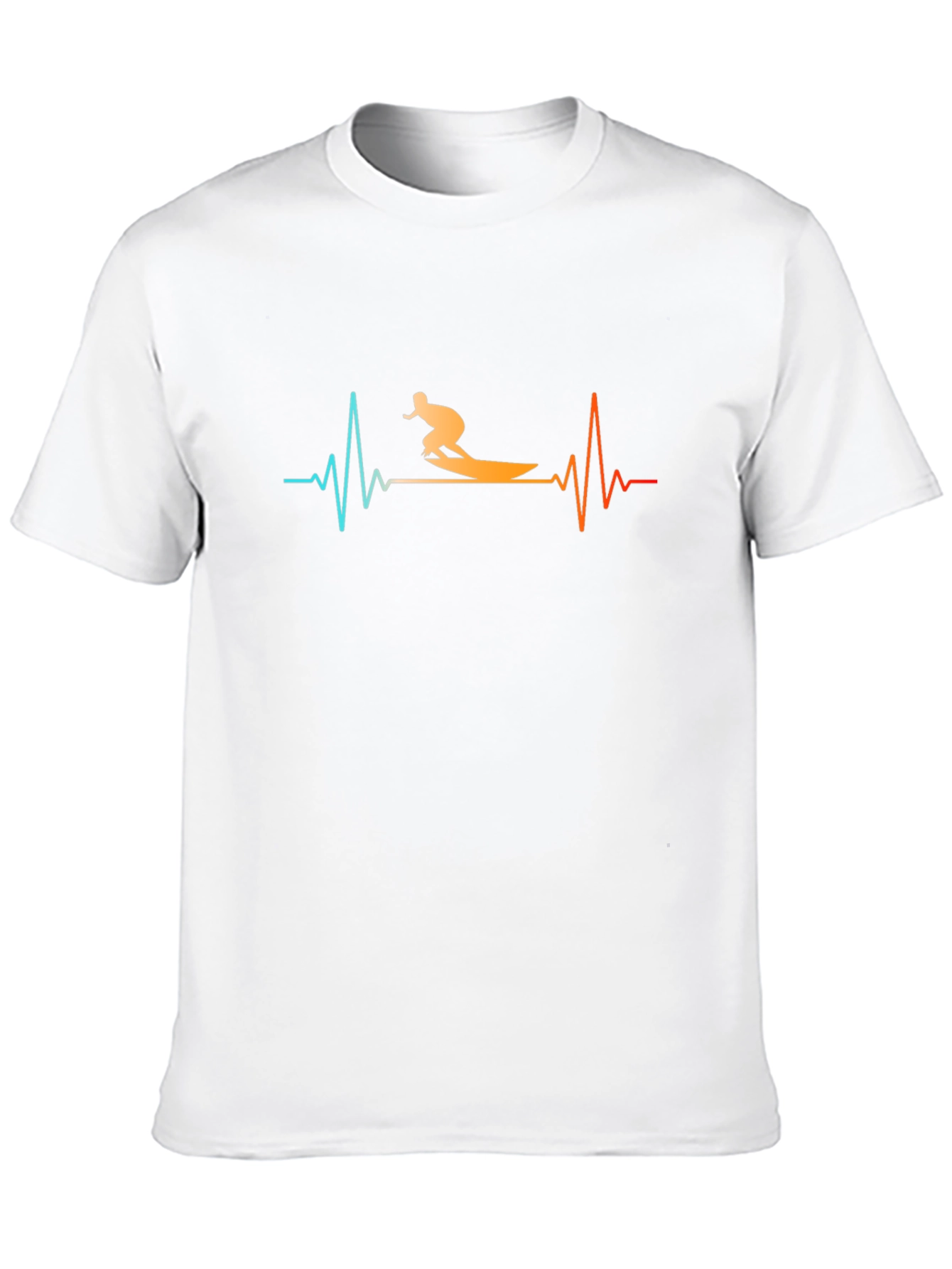 Surfing Heartbeat Black T-Shirt