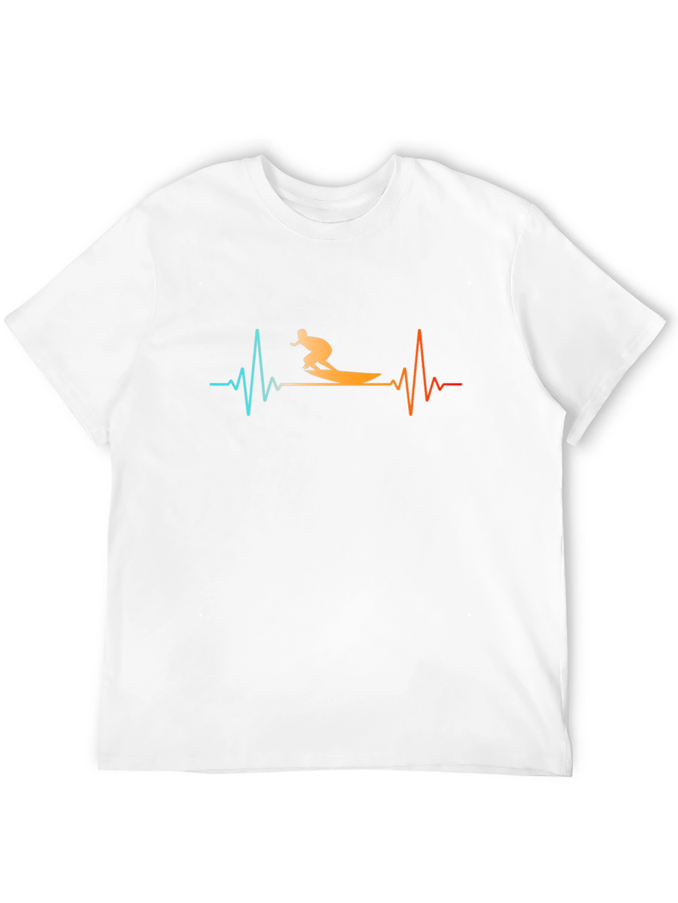 Surfing Heartbeat Black T-Shirt