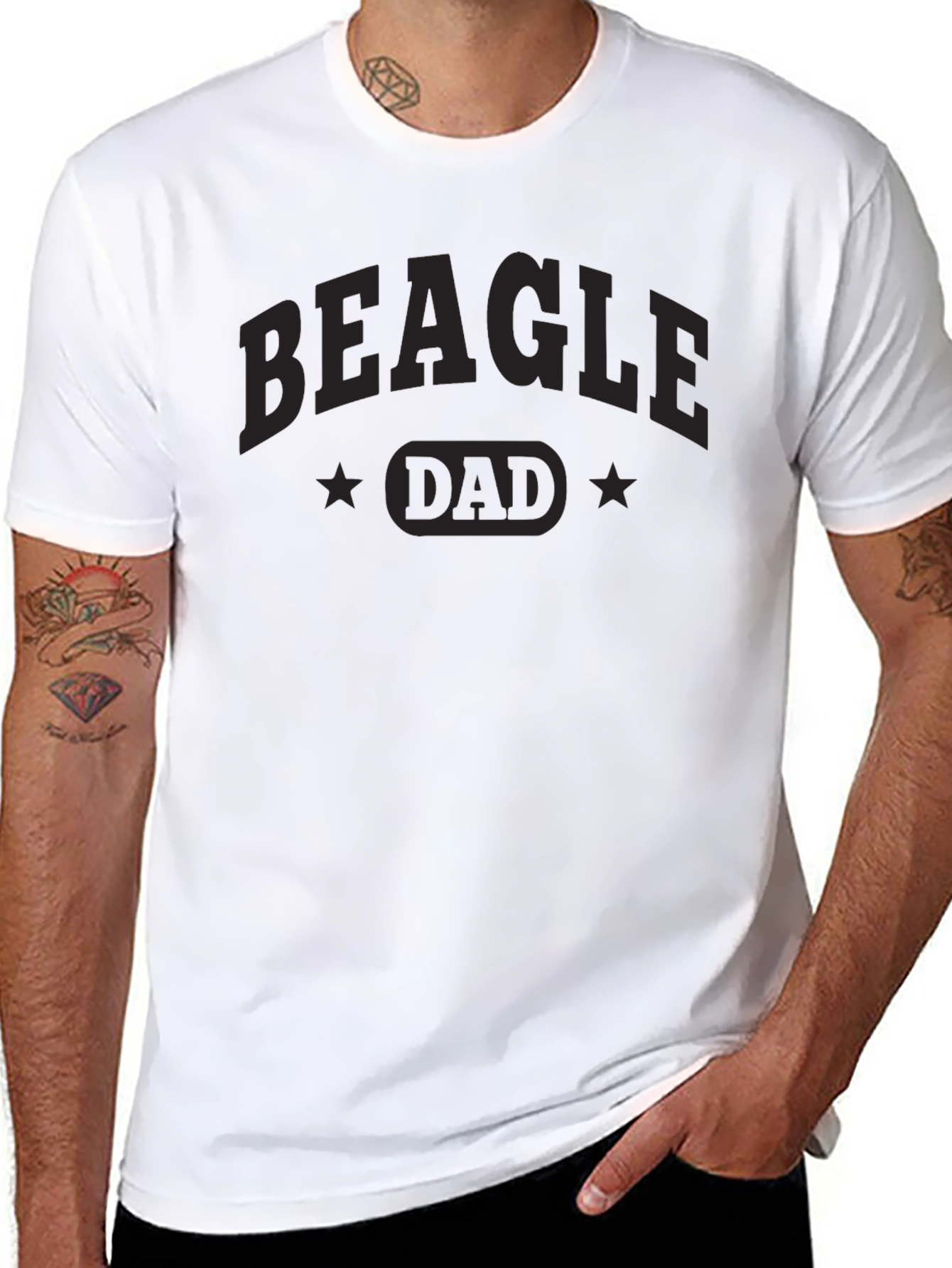 Beagle Dad Black T-Shirt - Dog Lover Apparel