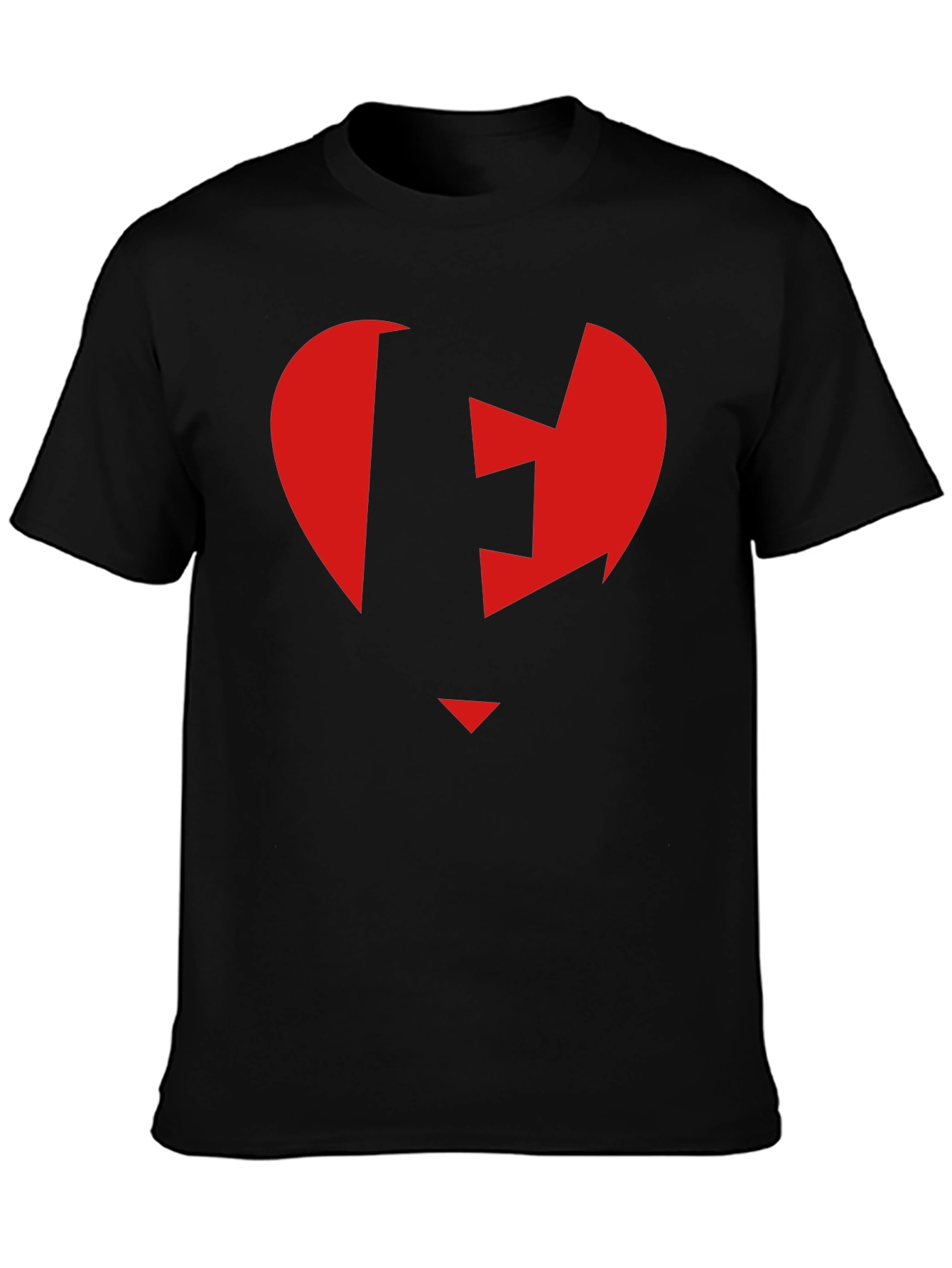 Red Heart Arrow Black T-Shirt