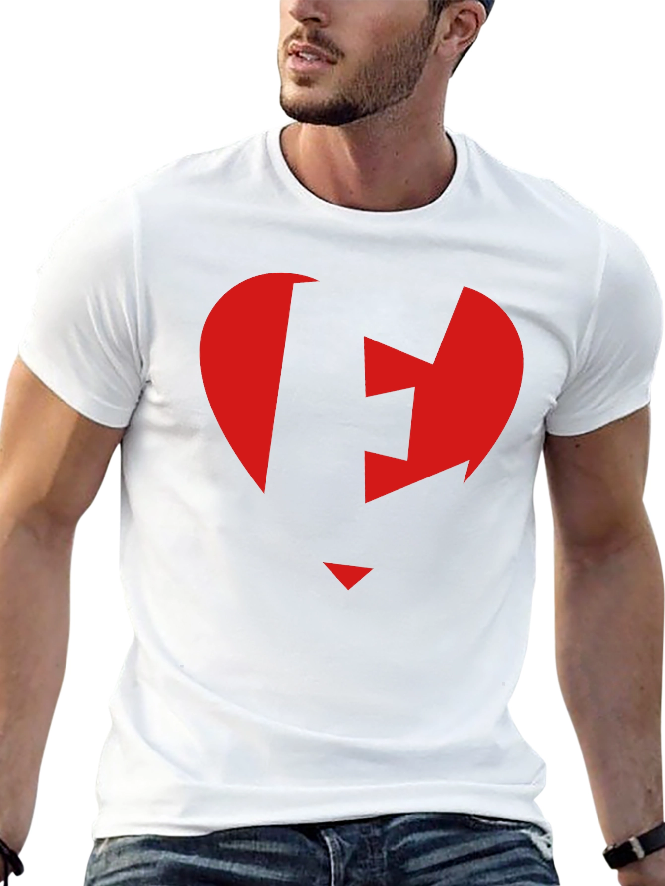 Red Heart Arrow Black T-Shirt