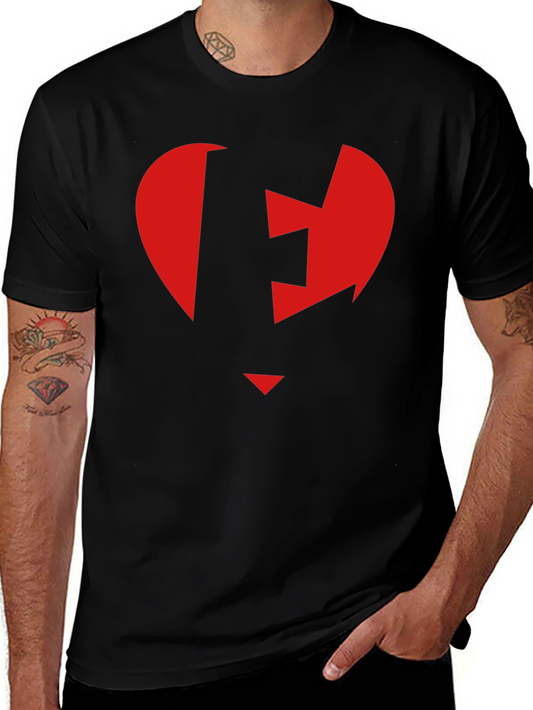 Red Heart Arrow Black T-Shirt