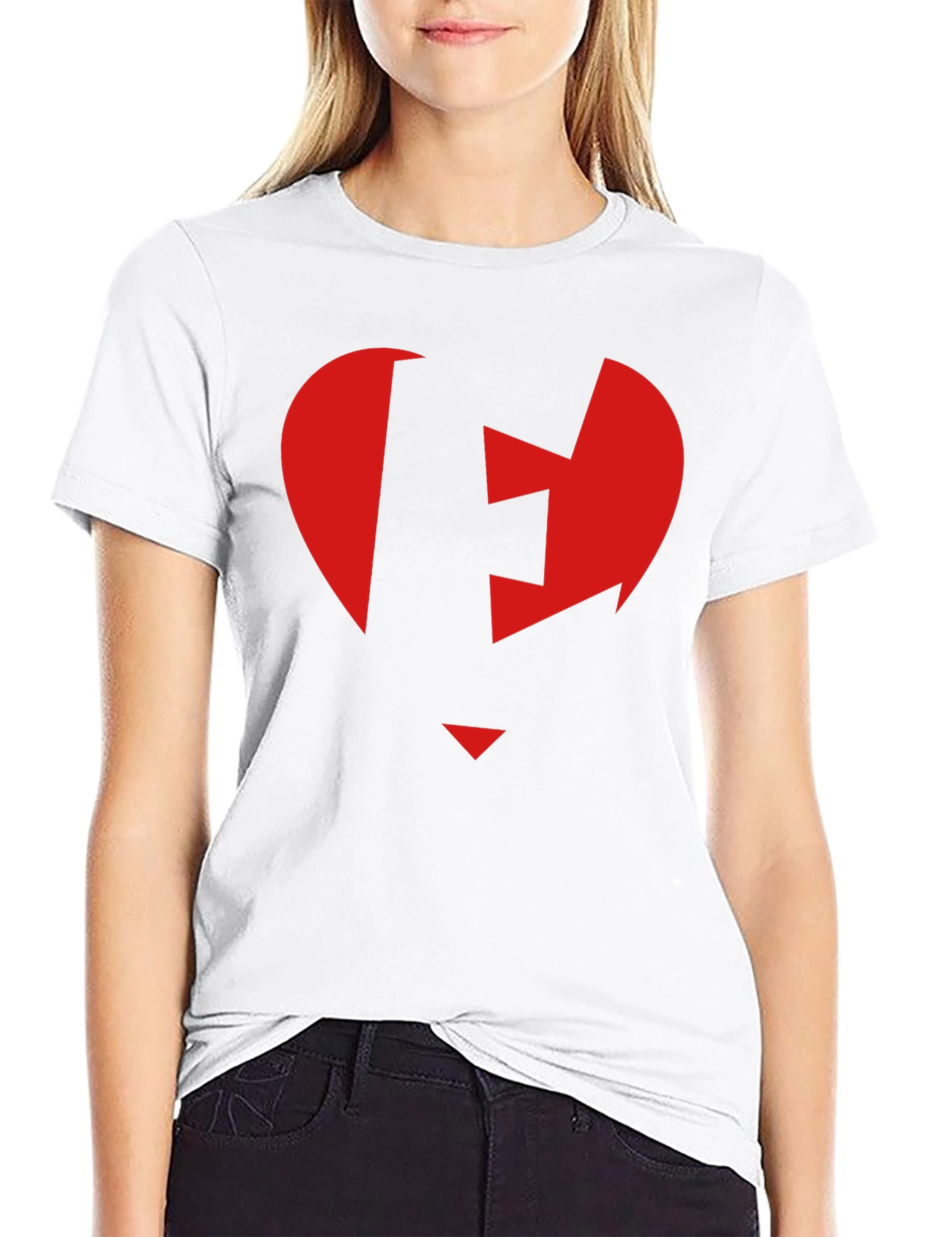 Red Heart Arrow Black T-Shirt