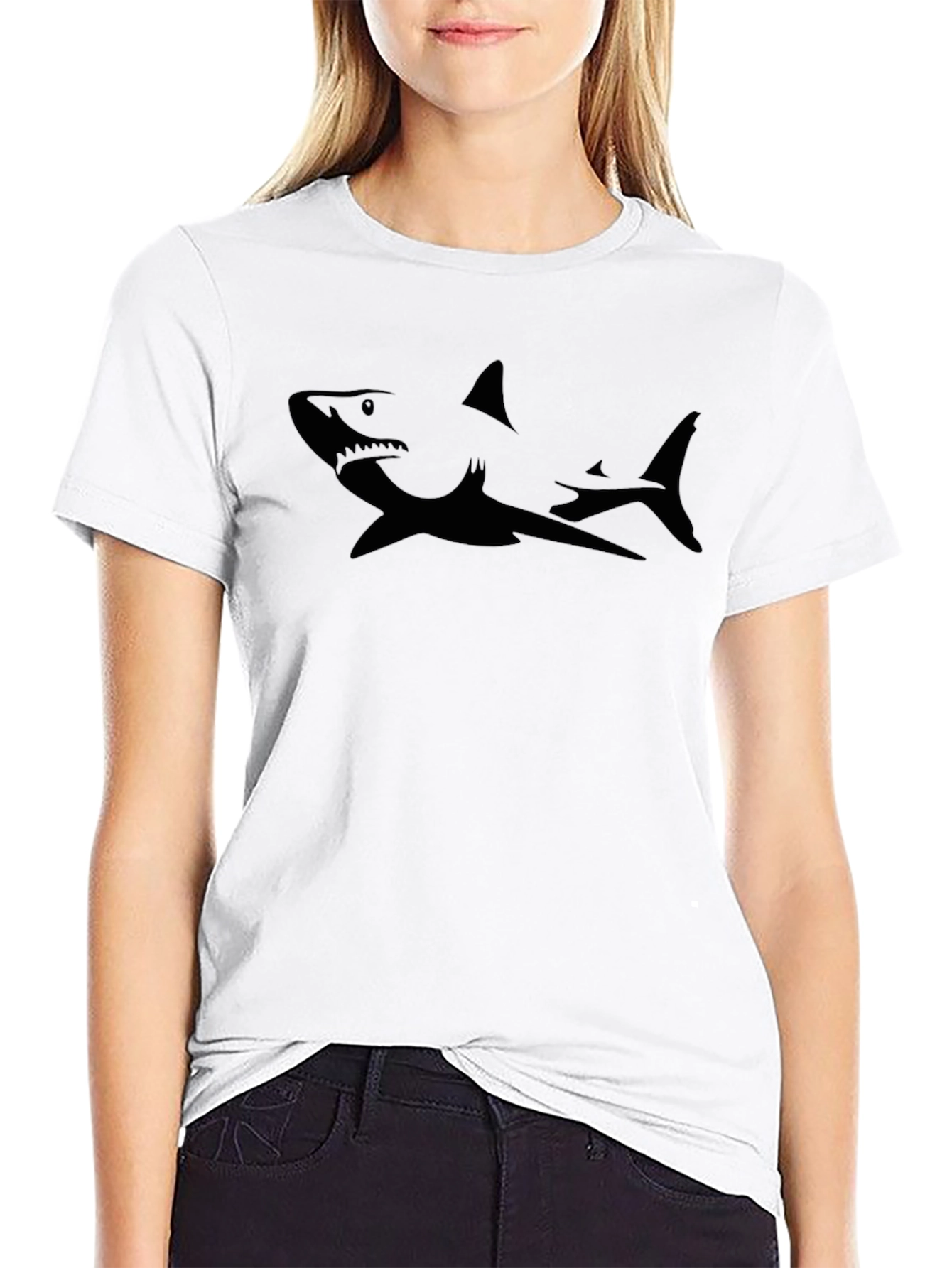 Shark Graphic Mens Black T-Shirt