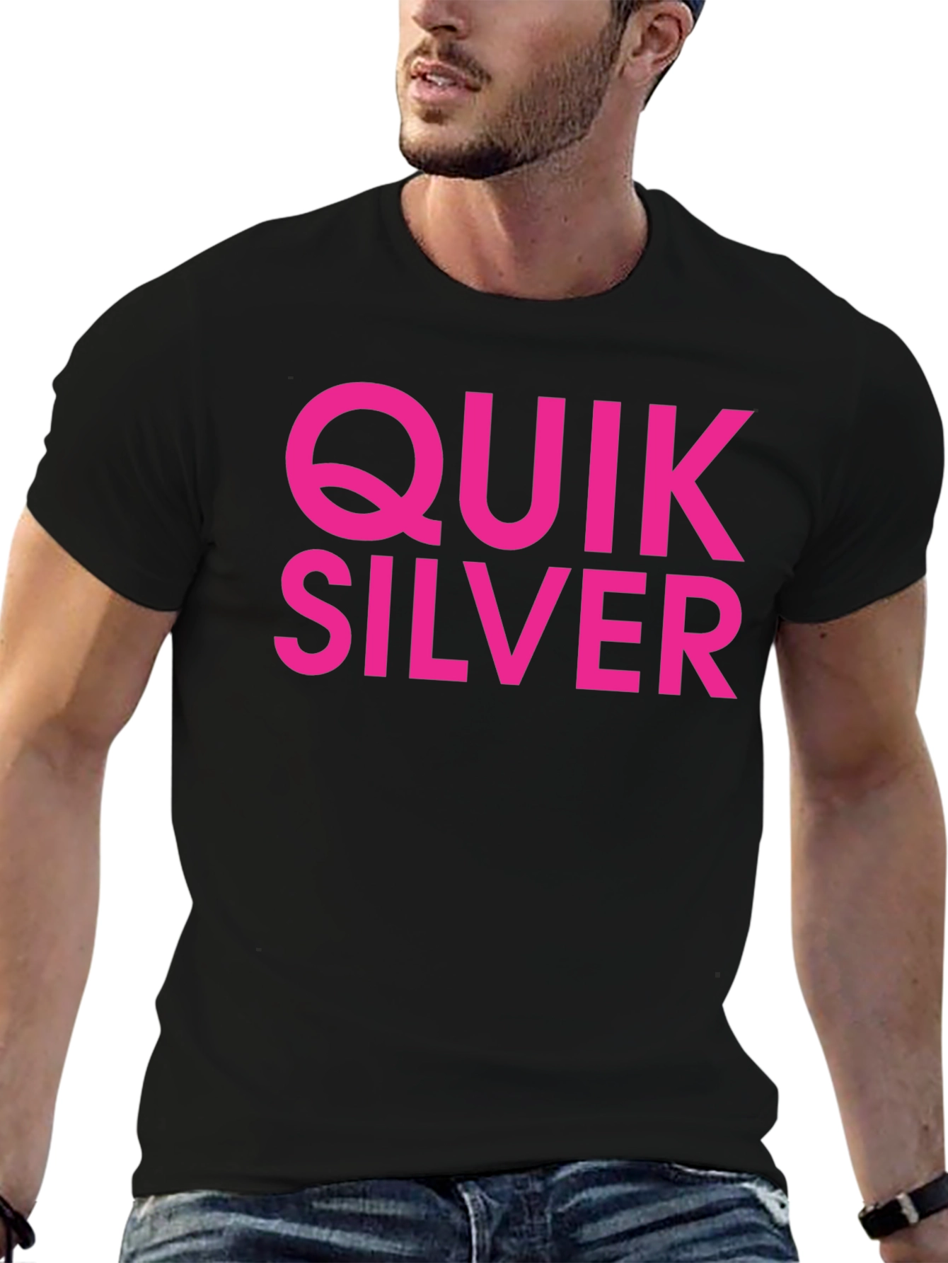 Quiksilver Graphic Tee - Black Cotton Blend