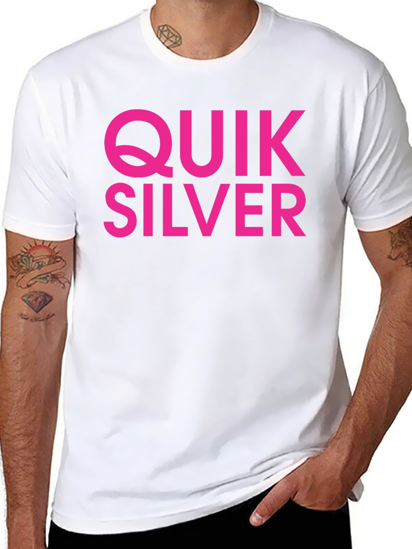 Quiksilver Graphic Tee - Black Cotton Blend