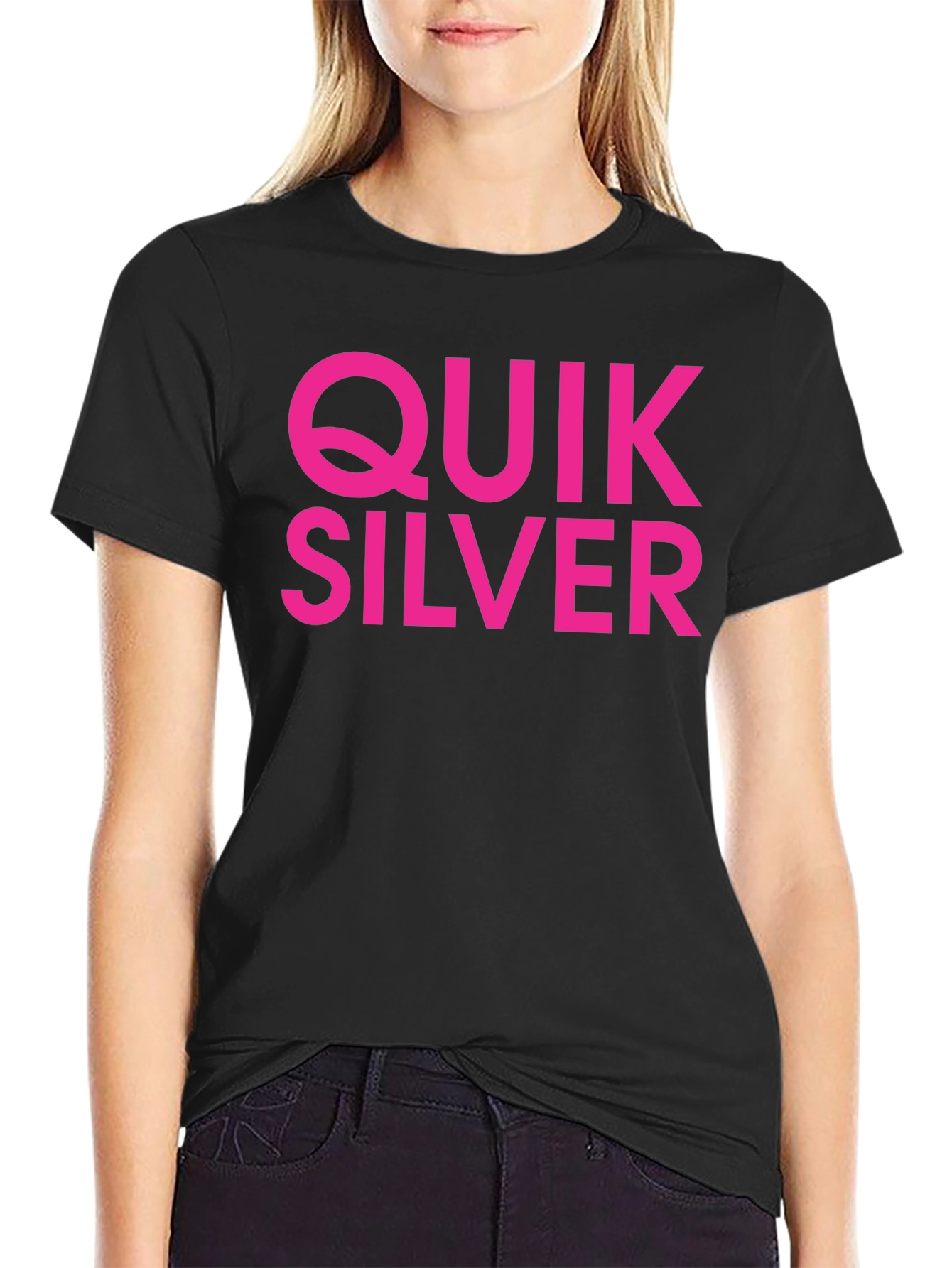 Quiksilver Graphic Tee - Black Cotton Blend