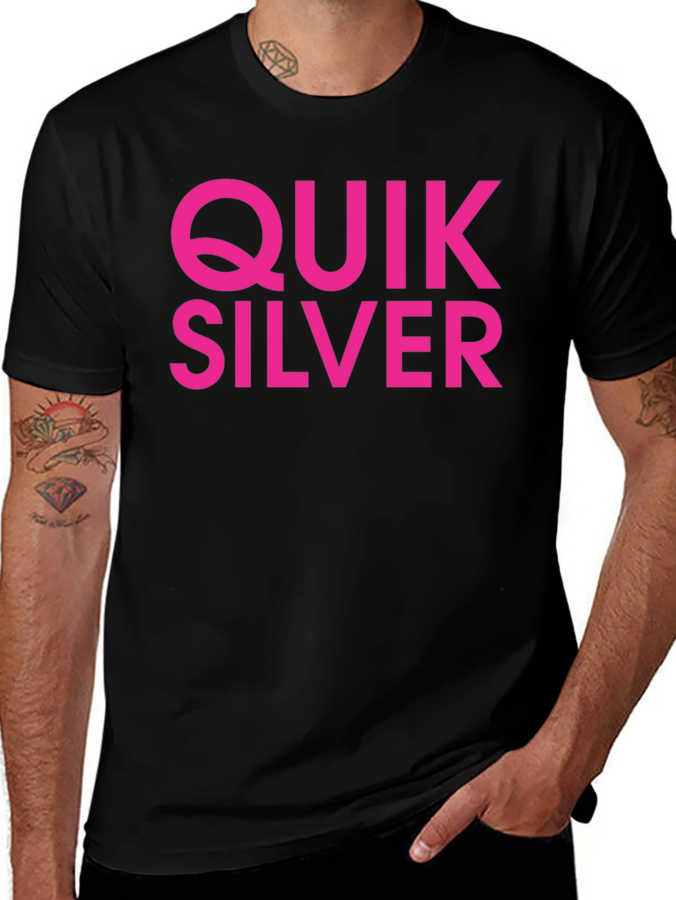 Quiksilver Graphic Tee - Black Cotton Blend