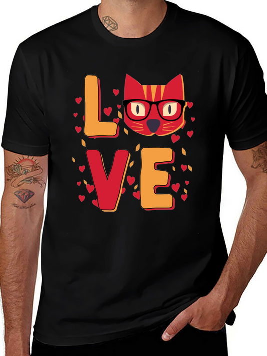 Love Cat T-Shirt - Unique Valentines Day Gift for Cat Lovers