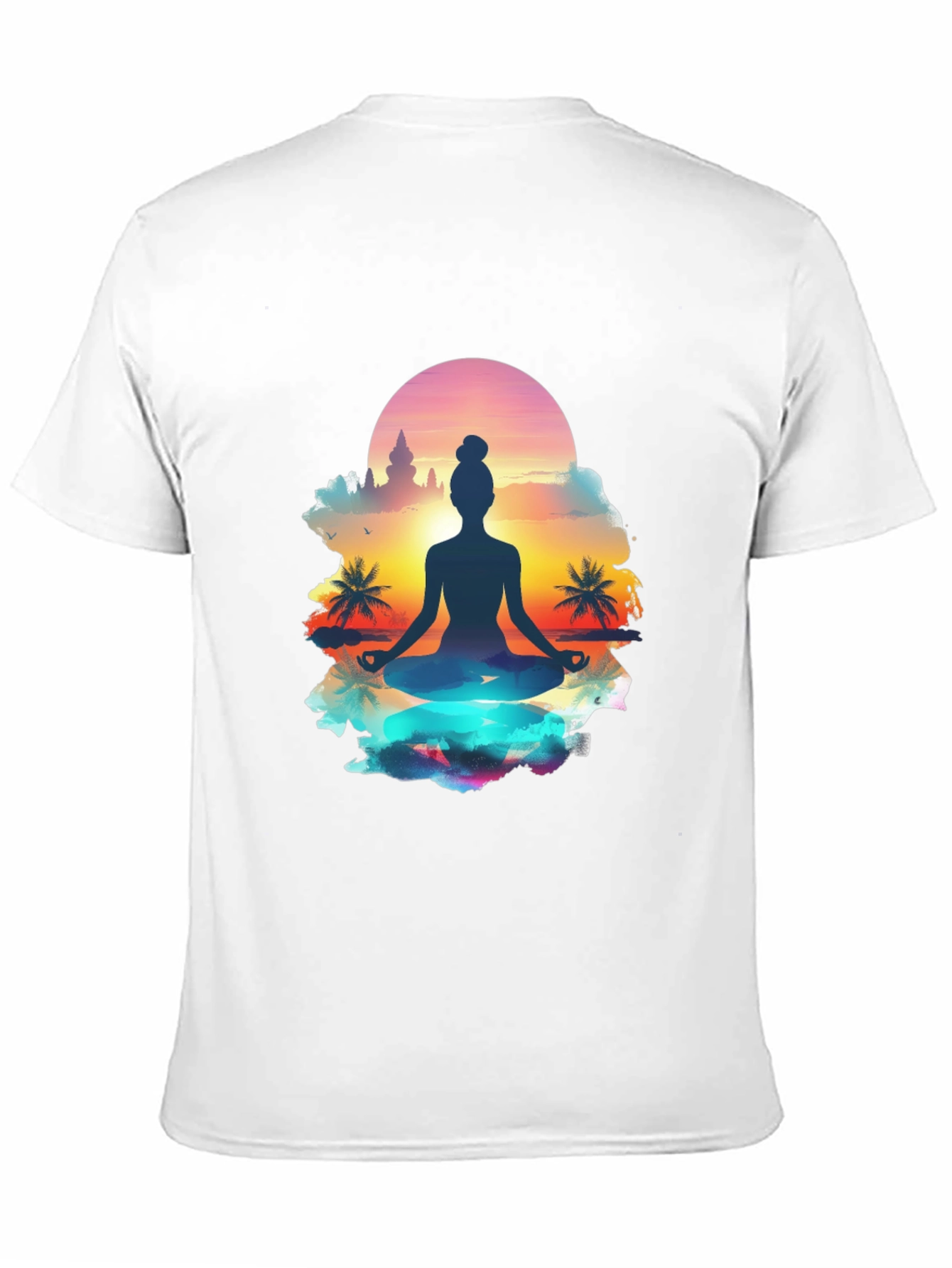 Yoga Meditation T-Shirt - Sunrise Silhouette Tee