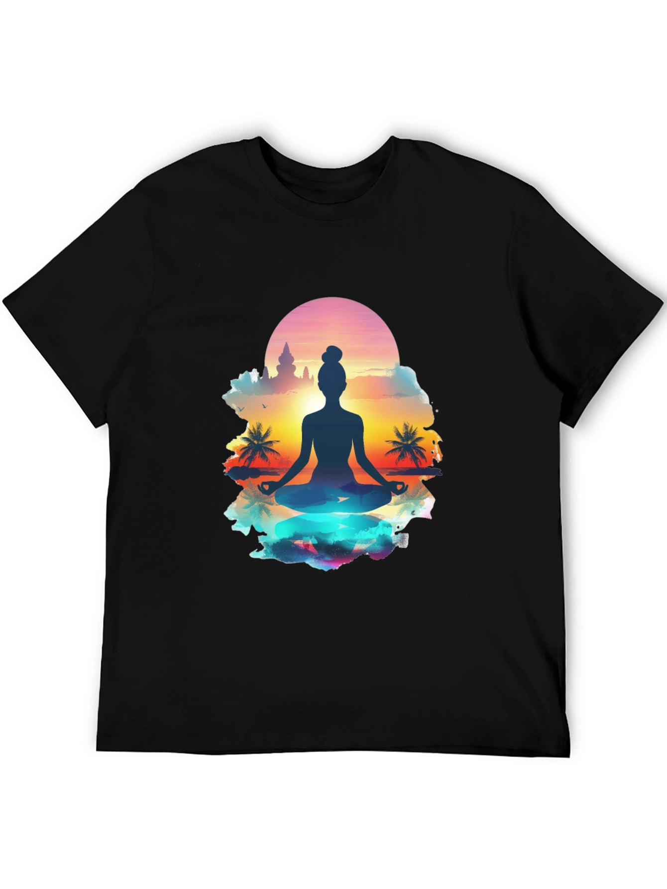 Yoga Meditation T-Shirt - Sunrise Silhouette Tee