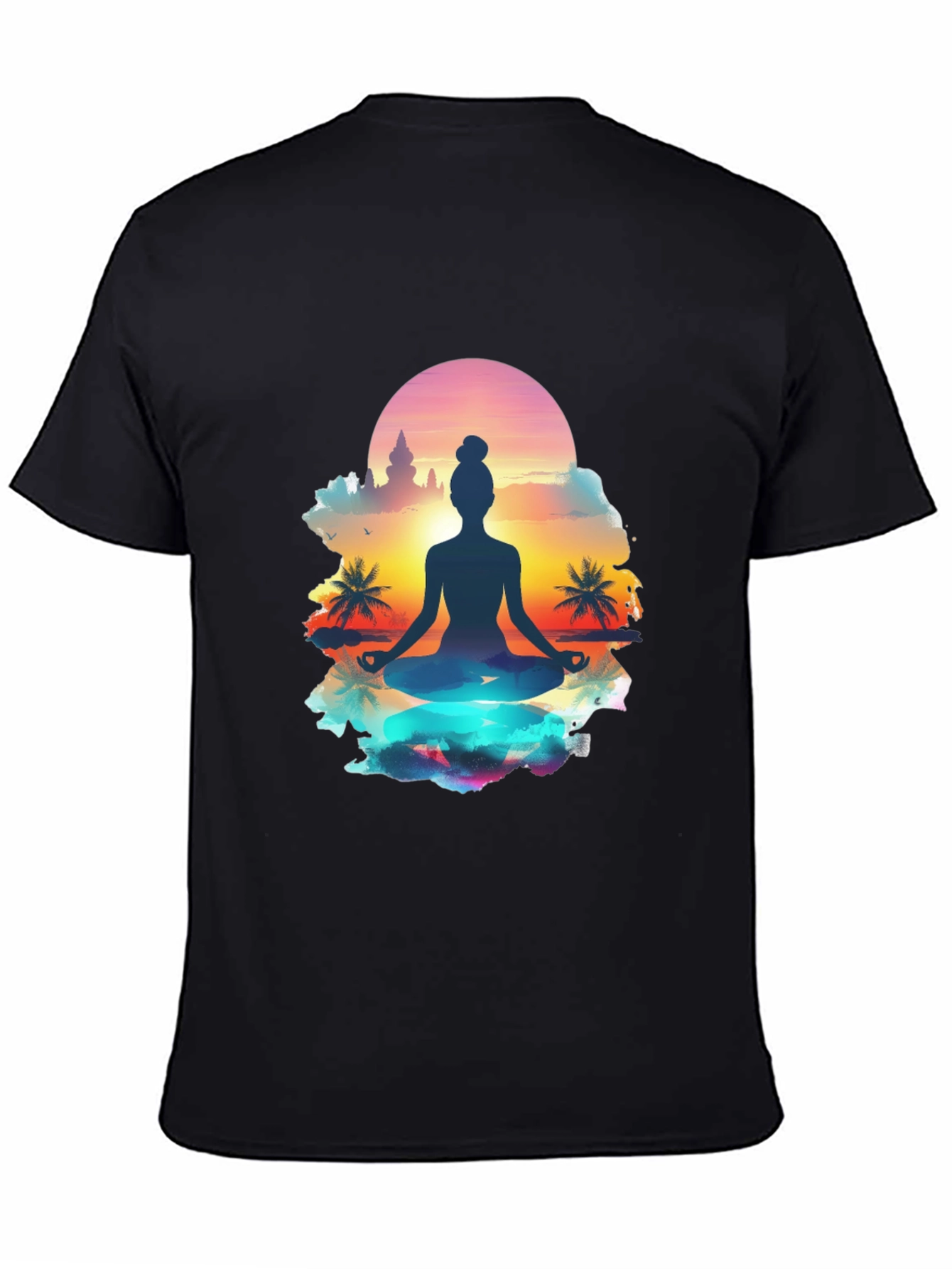 Yoga Meditation T-Shirt - Sunrise Silhouette Tee